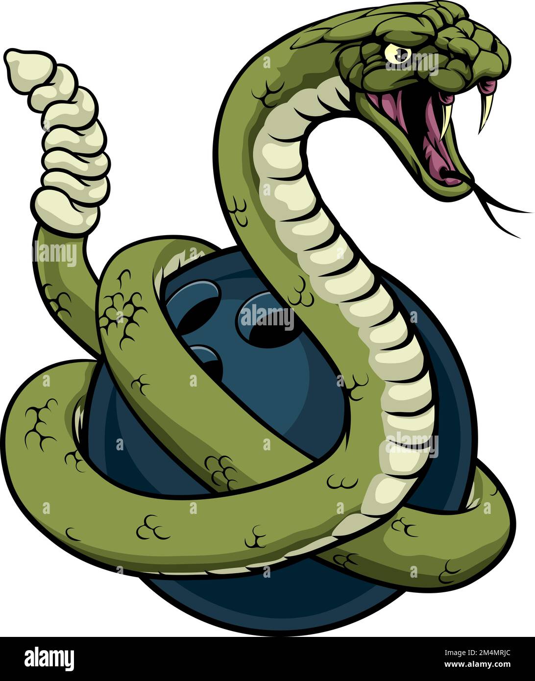 Rattlesnake Bowling Ball Animal Sports Team Mascot Illustrazione Vettoriale