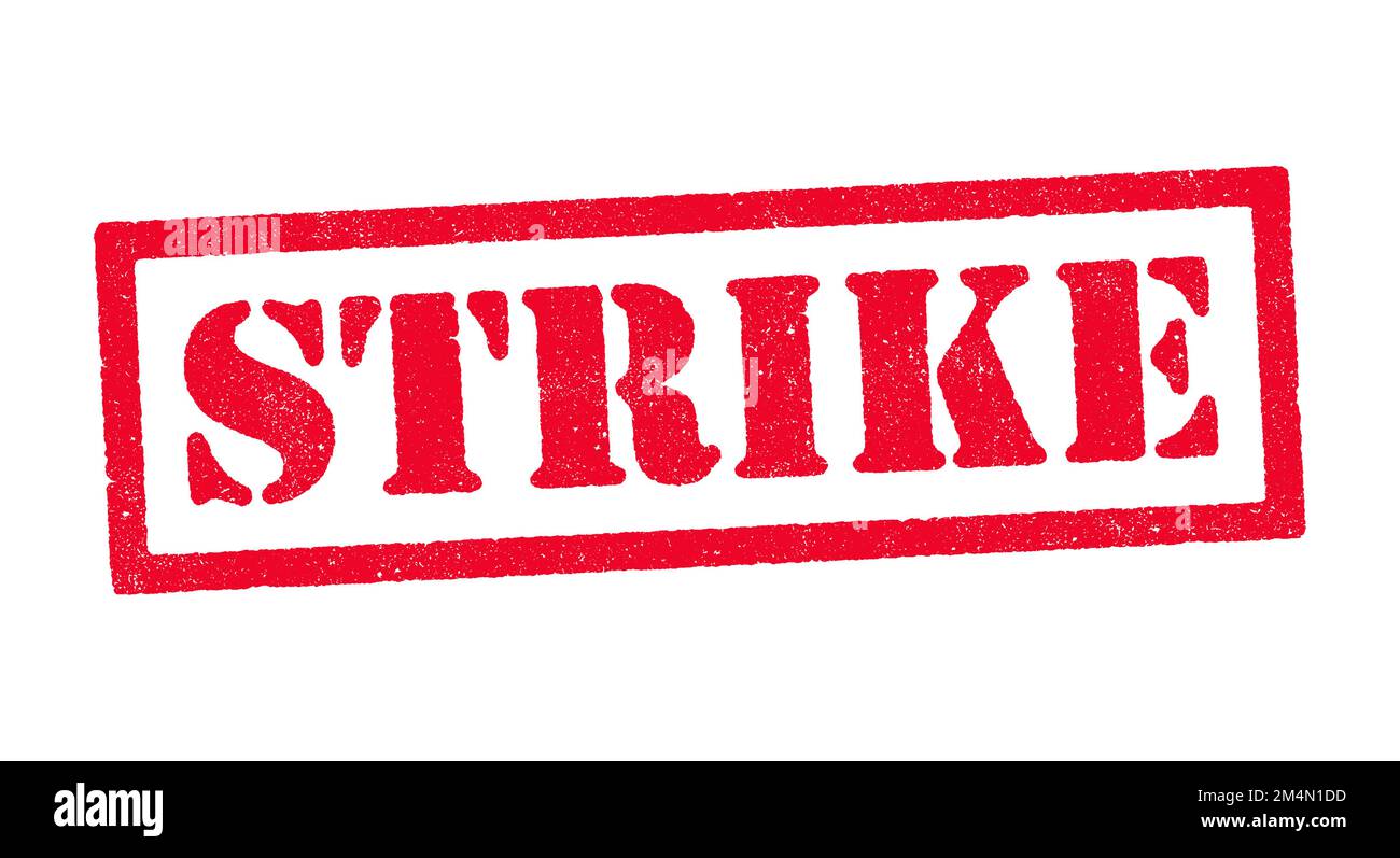 Illustrazione vettoriale della parola Strike nel timbro con inchiostro rosso Illustrazione Vettoriale