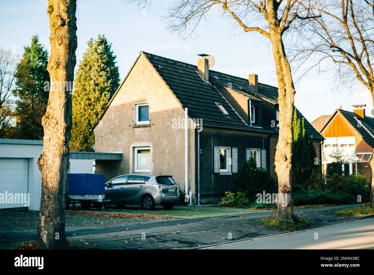 Via e case a Marl stadt in Germania stato di Nordrhein Westfalia Foto Stock