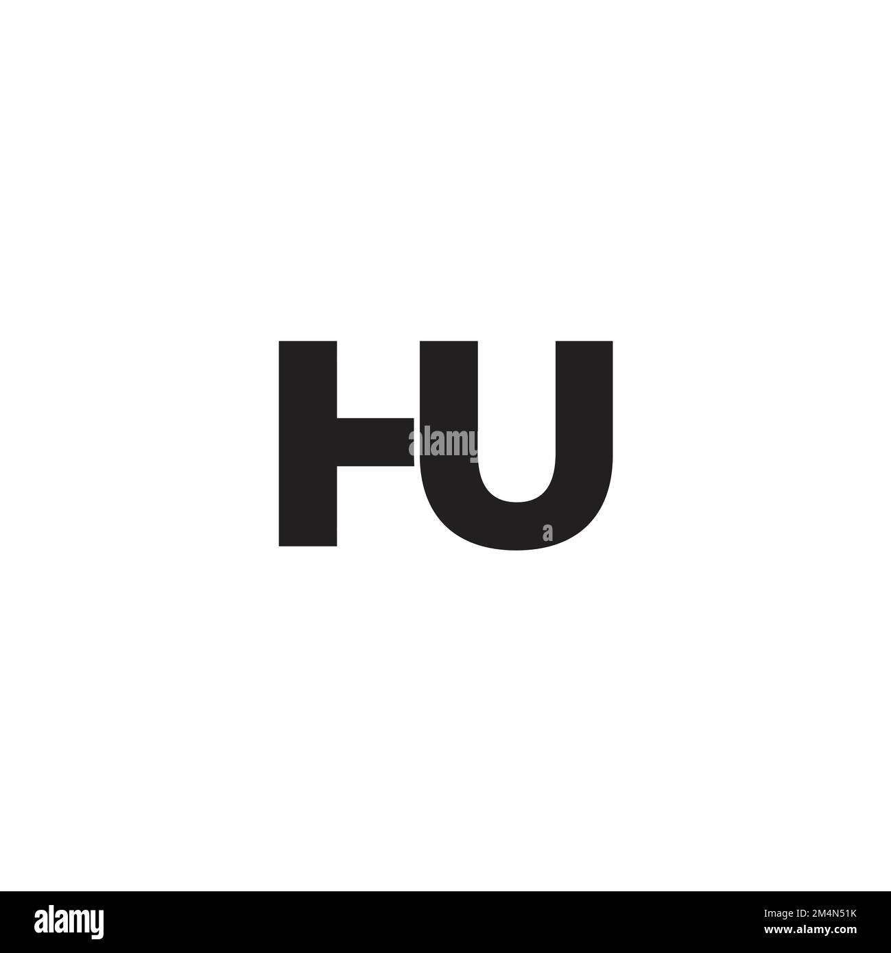 lettera hu curve semplici vettore di logo geometrico Illustrazione Vettoriale