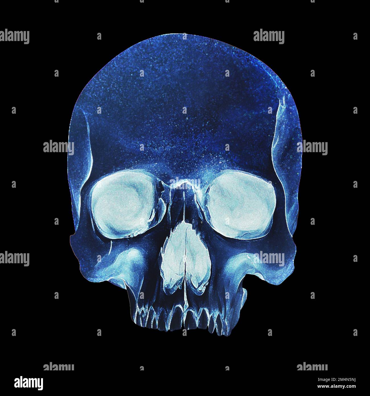 Human Skull Fossil Front View Digital Art by Winters860 sfondo isolato e trasparente Foto Stock