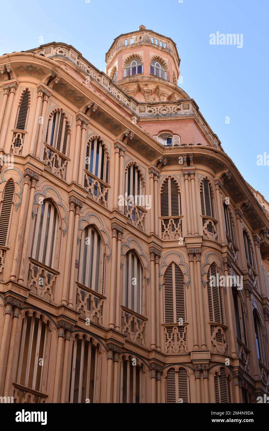 Palma de Mallorca, Spagna - 7 Nov, 2022: Architettura di costruzione del comune nel centro storico di Palma Foto Stock