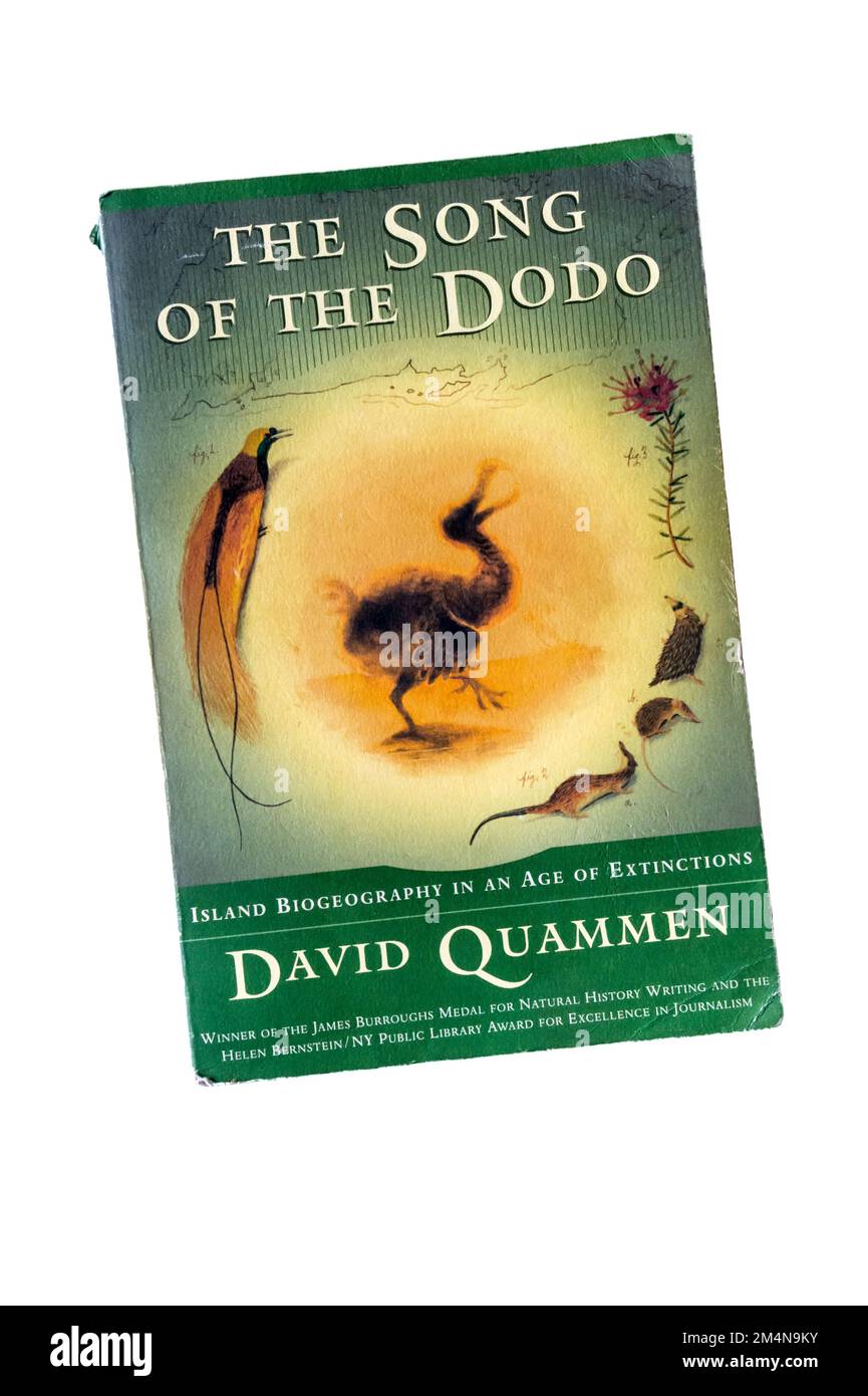 Una copia cartacea della canzone del Dodo di David Quammen. Pubblicato per la prima volta nel 1996. Foto Stock