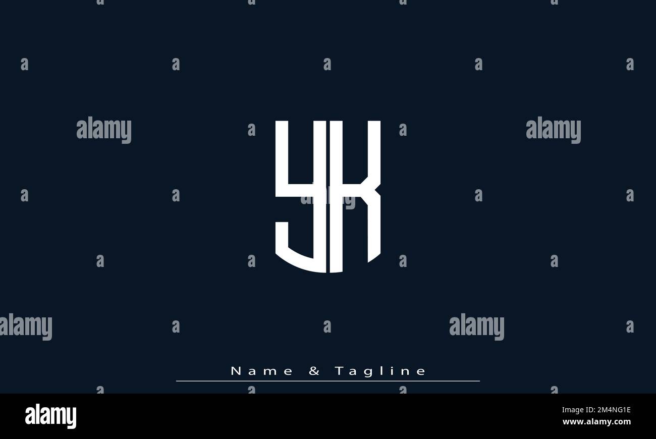 Lettere alfabetiche iniziali logo Monogram YK , KY Illustrazione Vettoriale