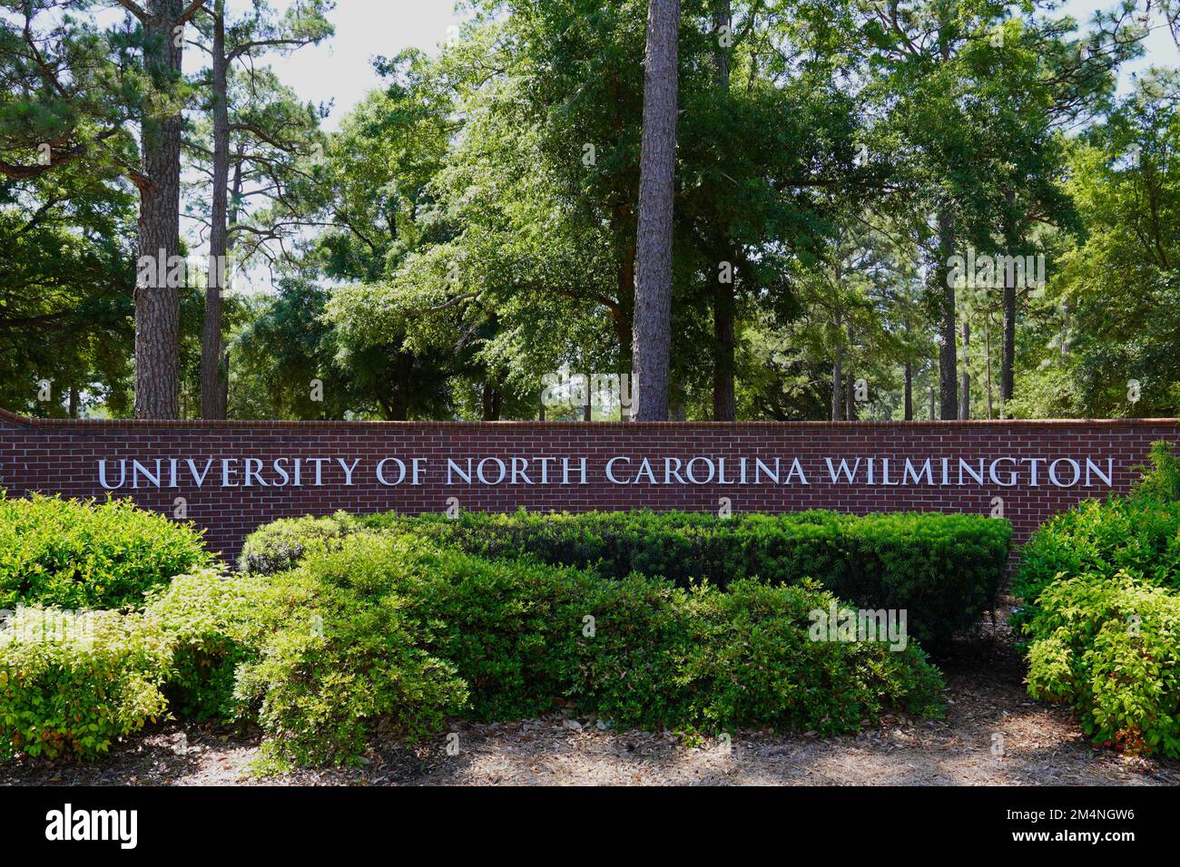 Cartello per la University of North Carolina a Wilmington Foto Stock