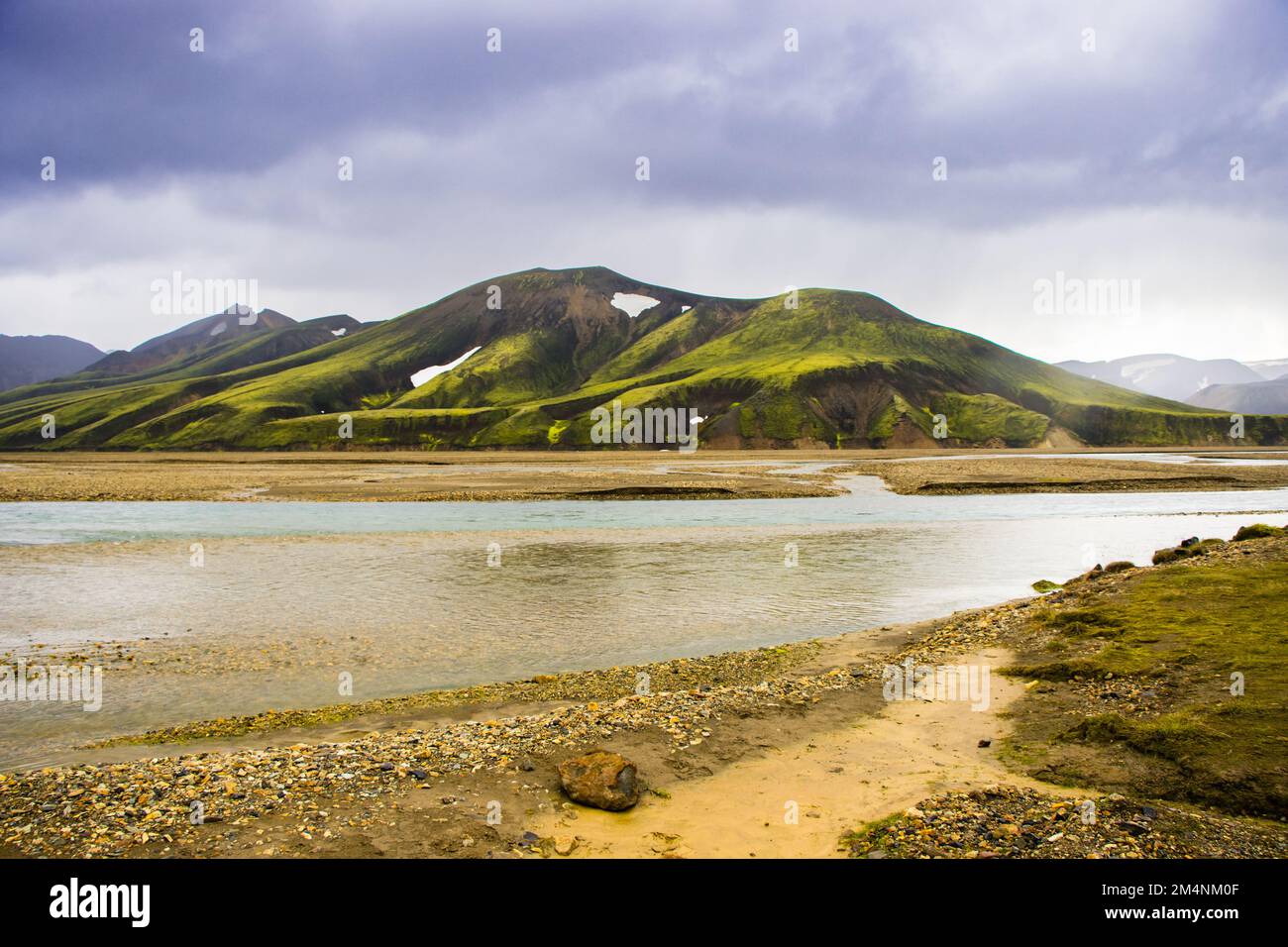 Landmannalaugar nelle Highlands dell'Islanda Area geotermica con Green Mountains Foto Stock