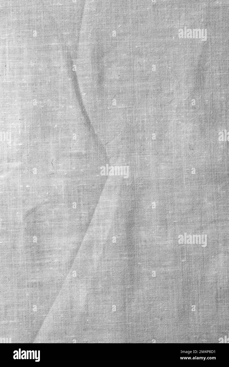 Texture di lino naturale come sfondo di colore grigio Foto Stock