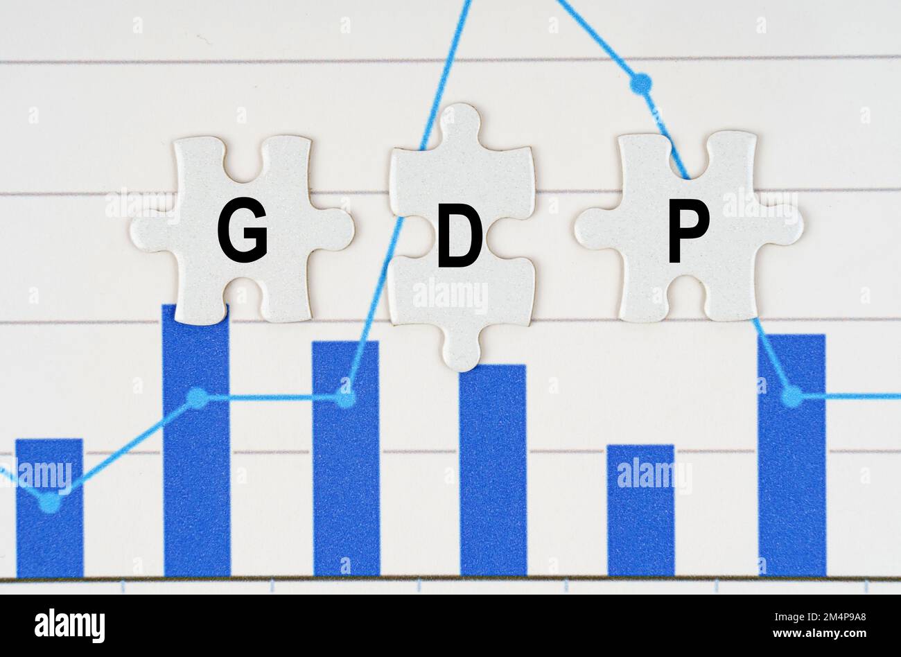 Concetto aziendale. Sui rapporti di affari - i diagrammi sono puzzle con l'iscrizione - il PIL Foto Stock