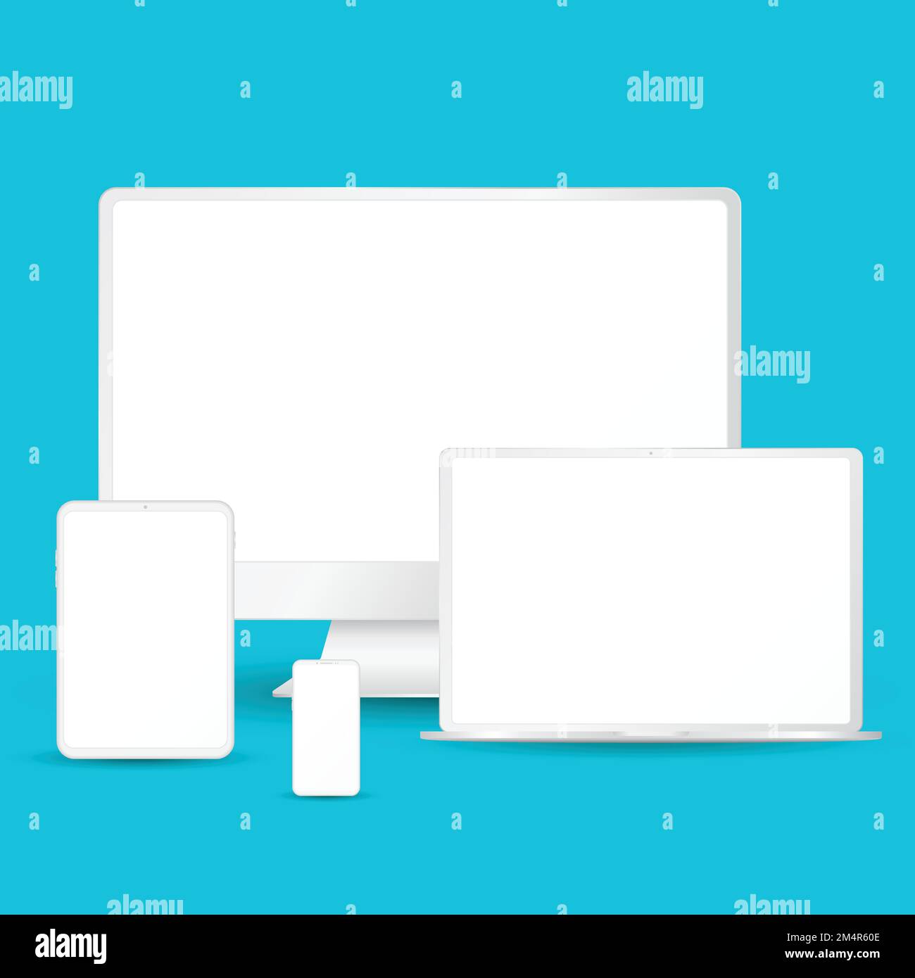 Set di gadget digitali bianchi Illustrazione Vettoriale
