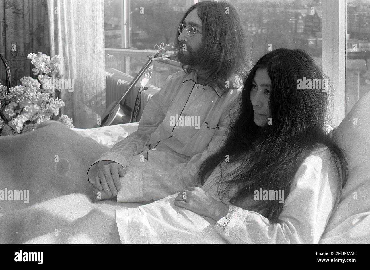 John Lennon e Joko Ono. Ottimizzazione digitale. Foto Stock