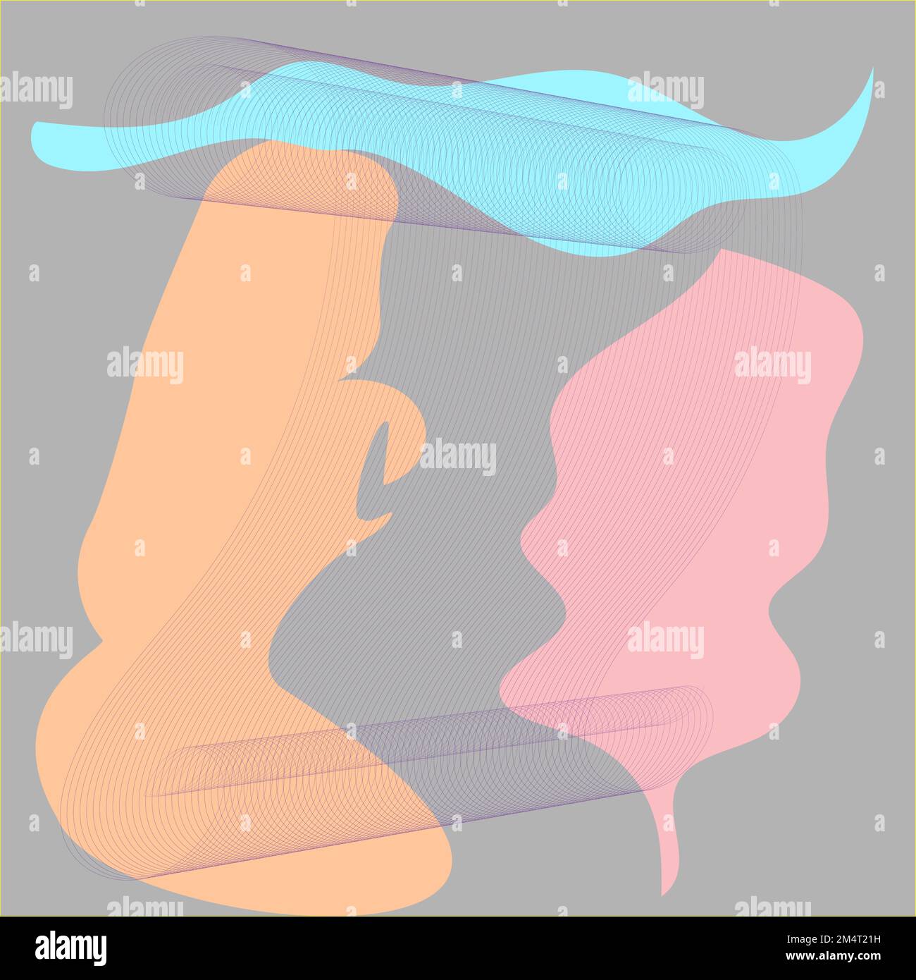 Uno sfondo creato da forme astratte in colori pastello e linee luminose e ripetitive. Illustrazione Vettoriale