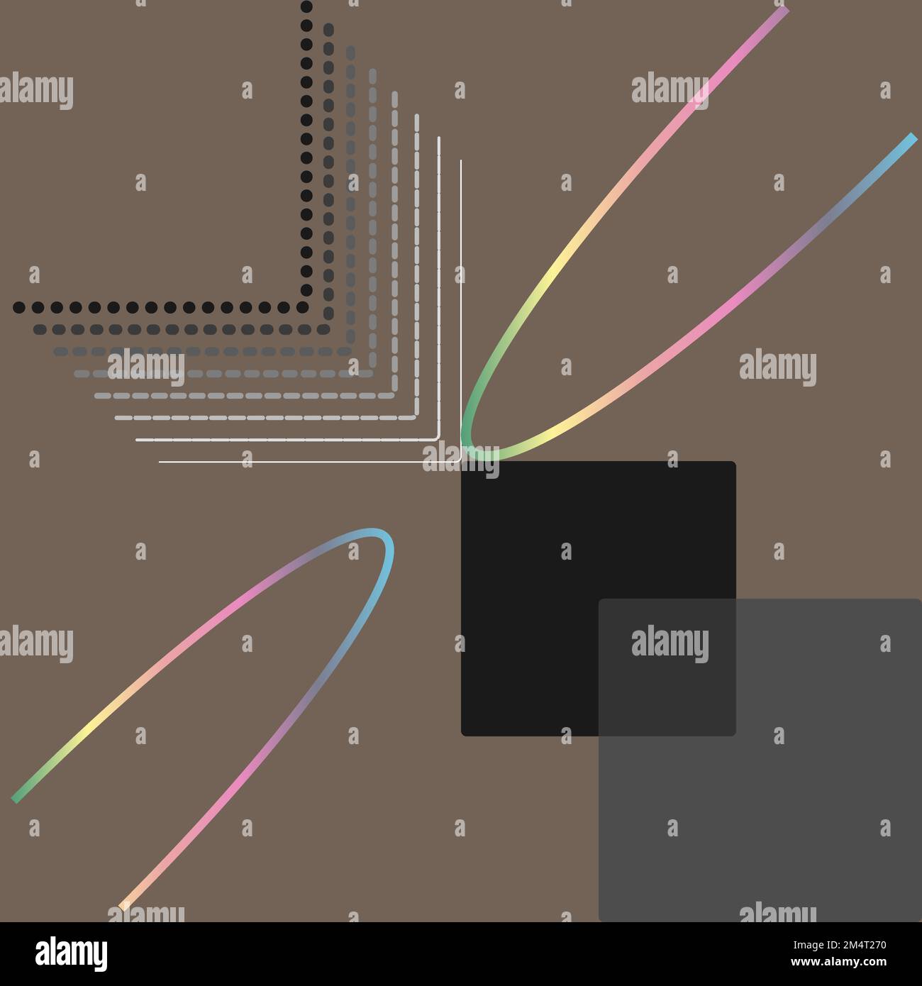 Uno sfondo creato da forme astratte in colori pastello e linee luminose e ripetitive. Illustrazione Vettoriale