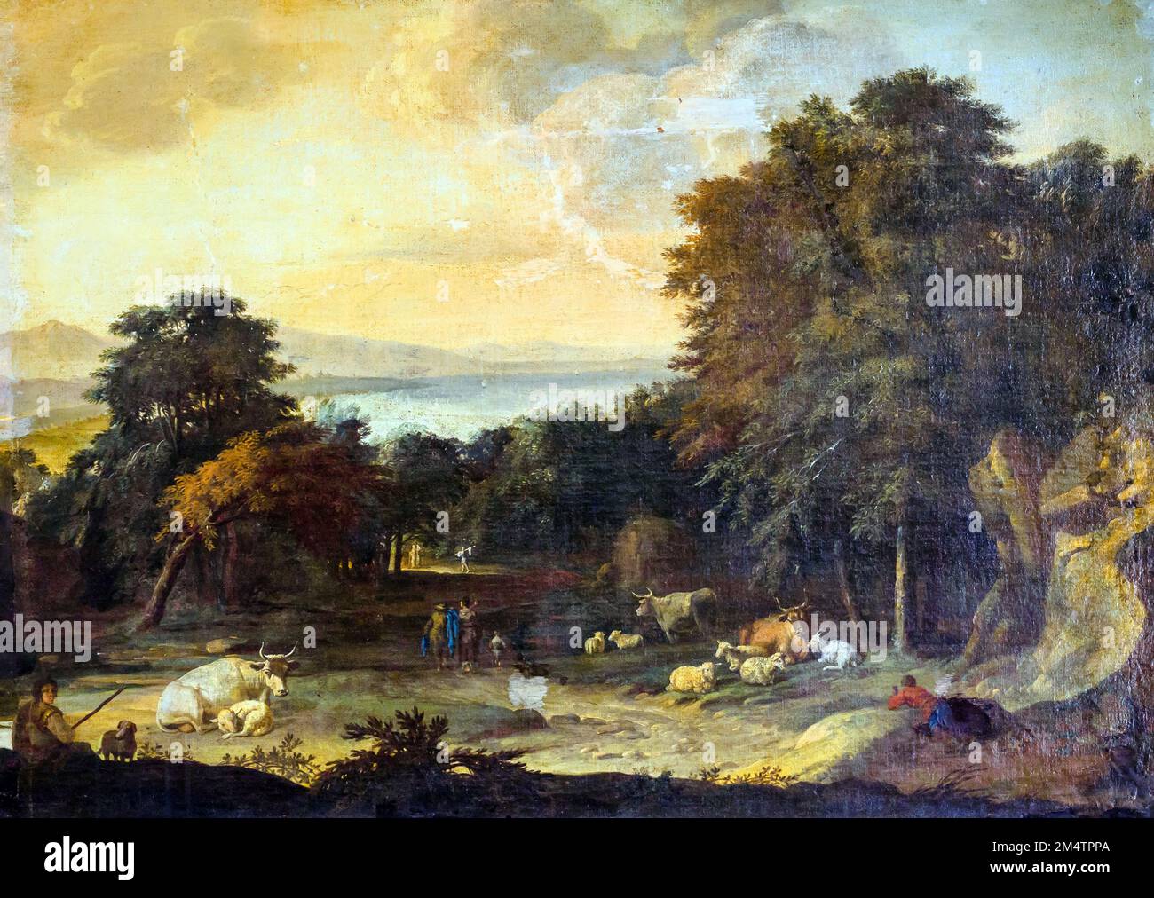 Paesaggio con mandrie di Jan entrambi? (1618-1652) - Museo regionale Agostino Pepoli - Trapani, Sicilia, Italia Foto Stock