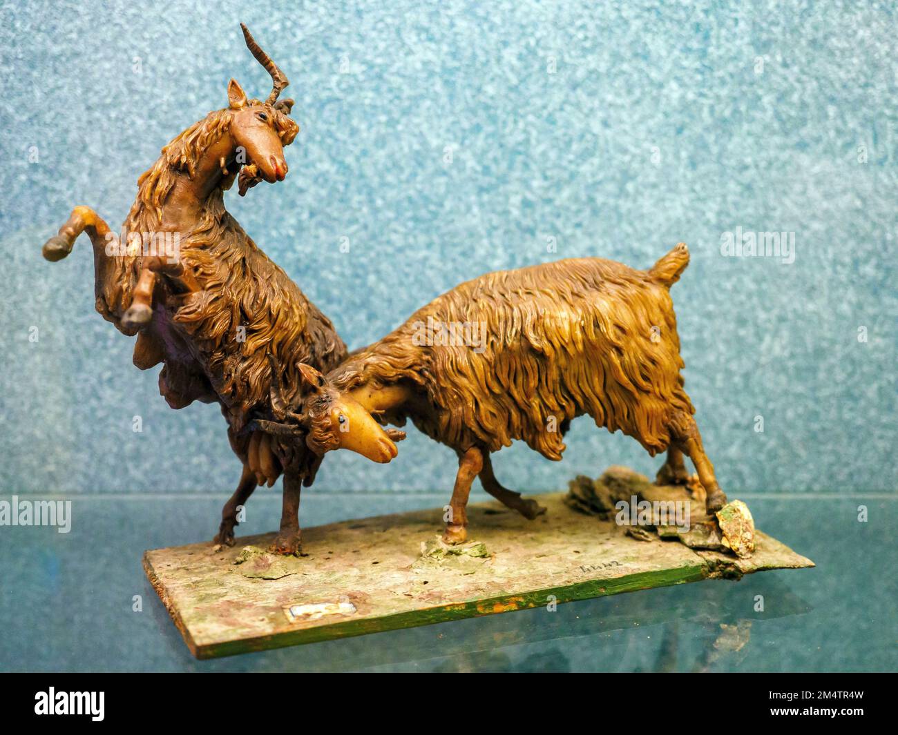 Capre di Calogero Mandracca (Sciacca 1762-1833) - scultura presepe trapanese - Museo regionale Agostino Pepoli - Trapani, Sicilia, Italia Foto Stock