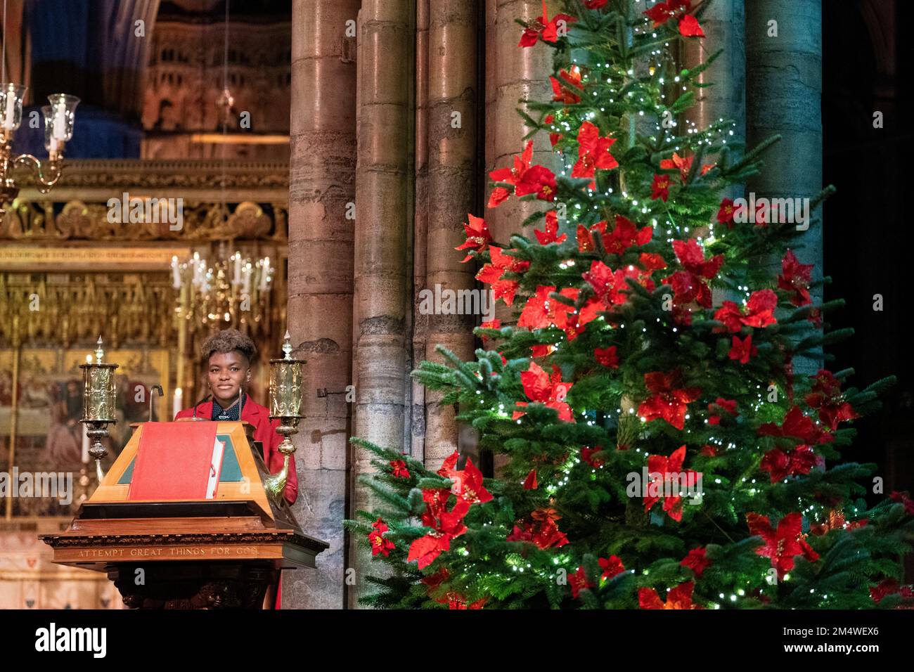 Nicola Adams durante il "Together at Christmas" Carol Service all'Abbazia di Westminster a Londra. Data immagine: Giovedì 15 dicembre 2022. Foto Stock