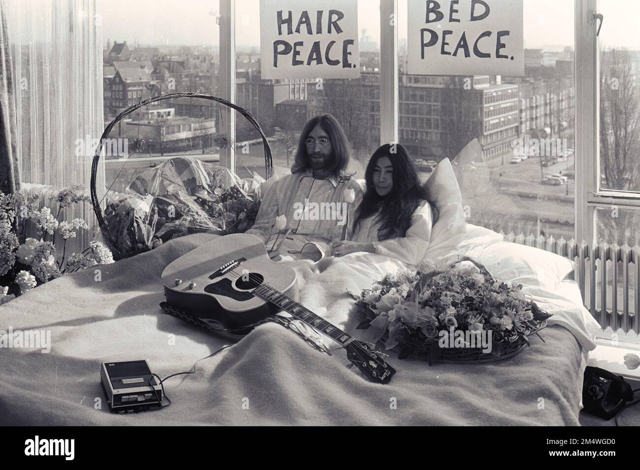 John Lennon e Joko Ono. Ottimizzazione digitale. Foto Stock