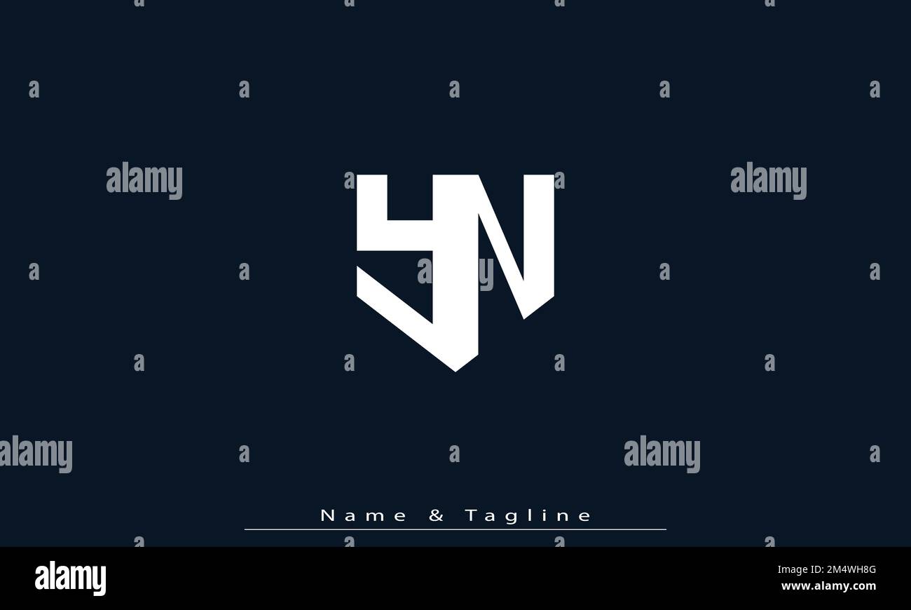Lettere alfabetiche iniziali logo monogramma YN , NY Illustrazione Vettoriale