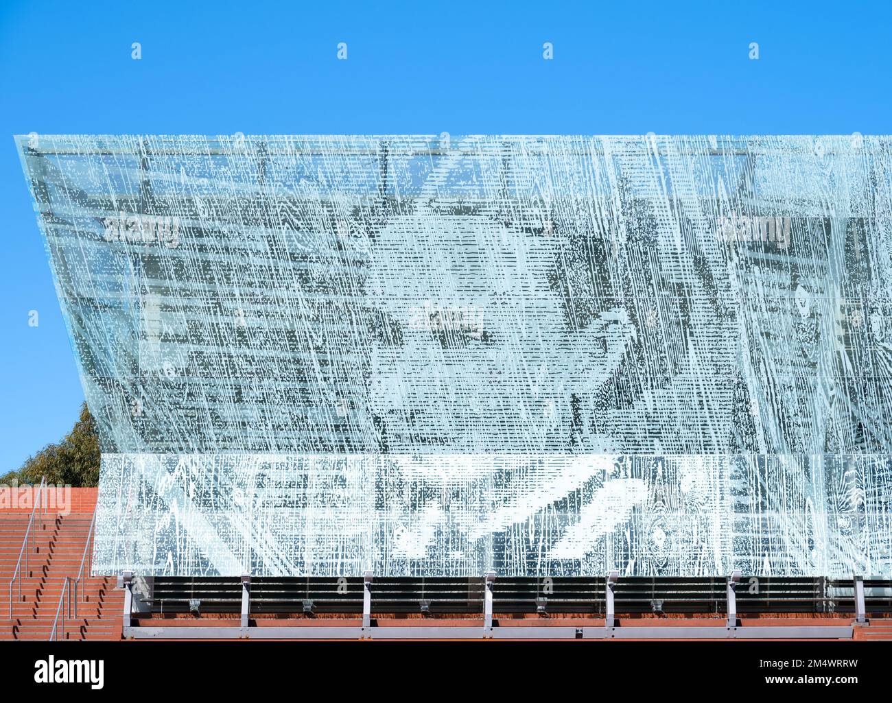 Joondalup, WA, Australia - Business School alla Edith Cowan University di Francis-Jones Morehen Thorp con Hassell (Glass artwork di Rick Vermey) Foto Stock