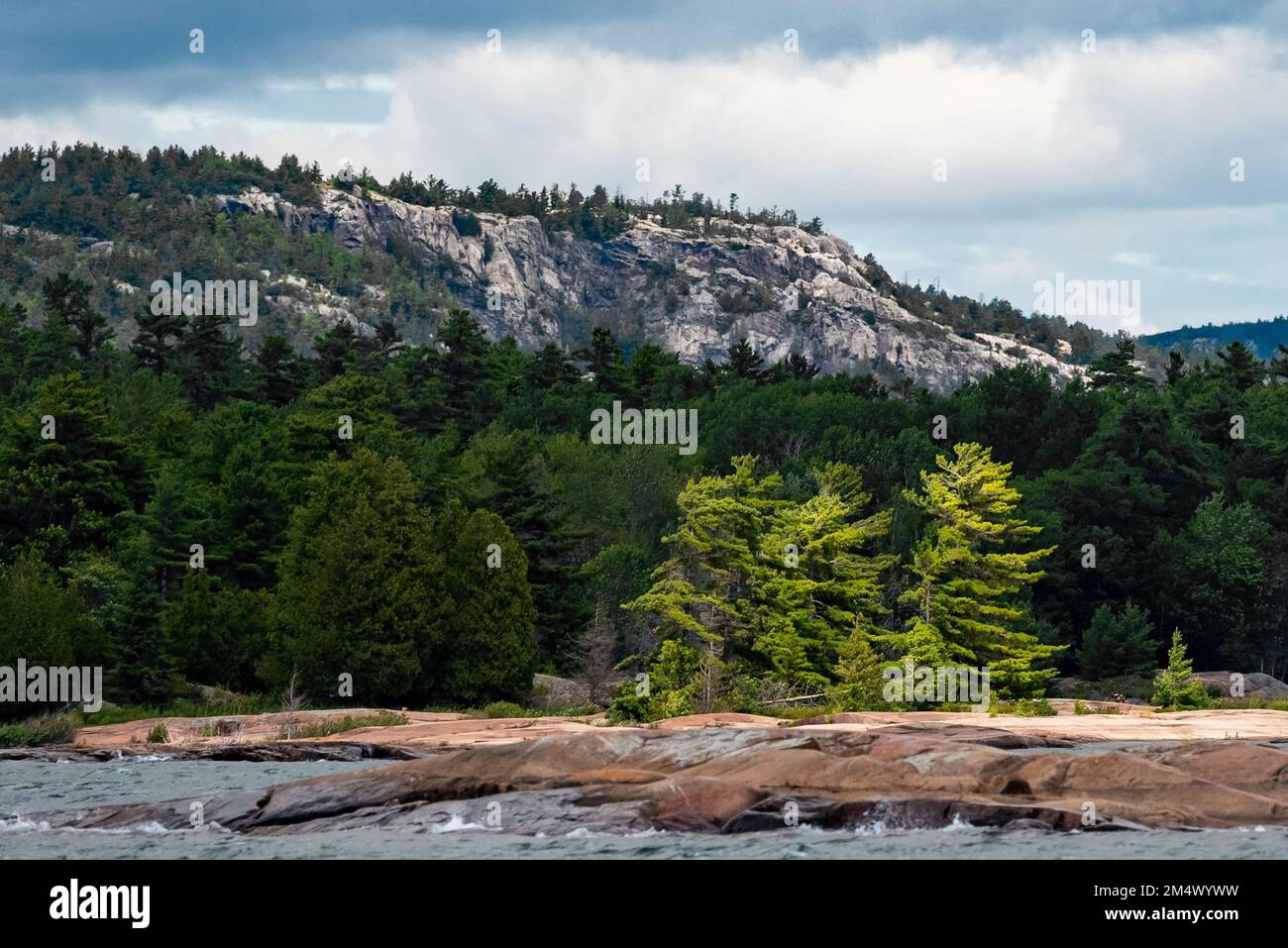 Scene di isole e le montagne la Cloche sulla Georgian Bay Foto Stock