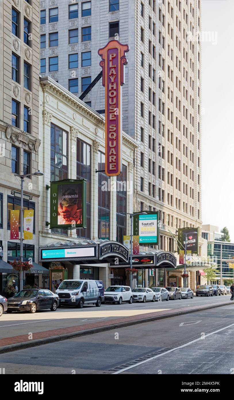 L'Ohio Theatre e il state Theatre occupano diverse ali dello stesso edificio in stile rinascimentale, costruito nel 1911. Entrambi sono entrati tramite Euclid Avenue. Foto Stock