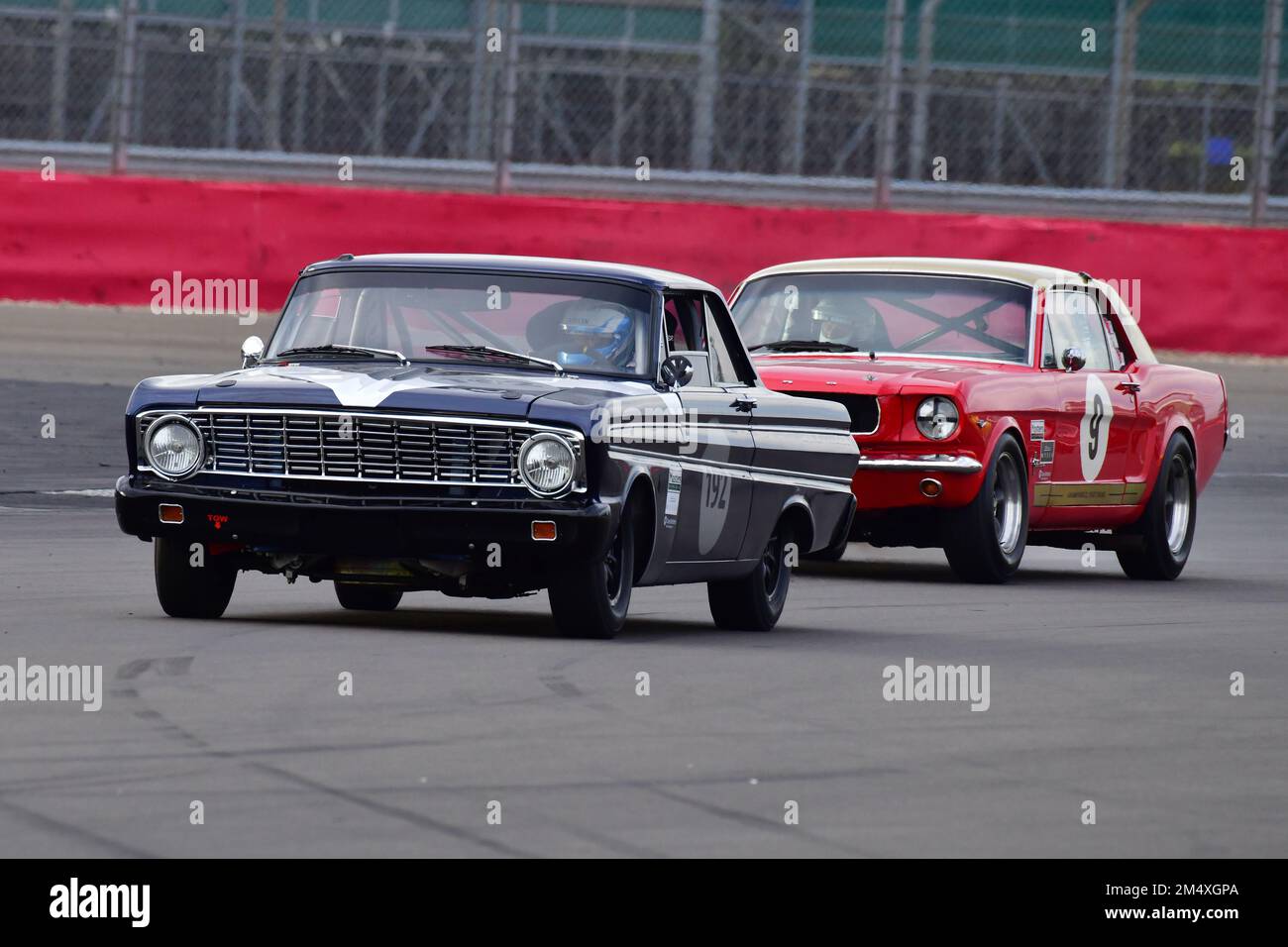 Julian Thomas, Calum Lockie, Ford Falcon, Adrian Flux Trophy per Transatlantic Pre ’66 Touring Cars, prevalentemente V8 americana vs il Regno Unito stalw corsa Foto Stock