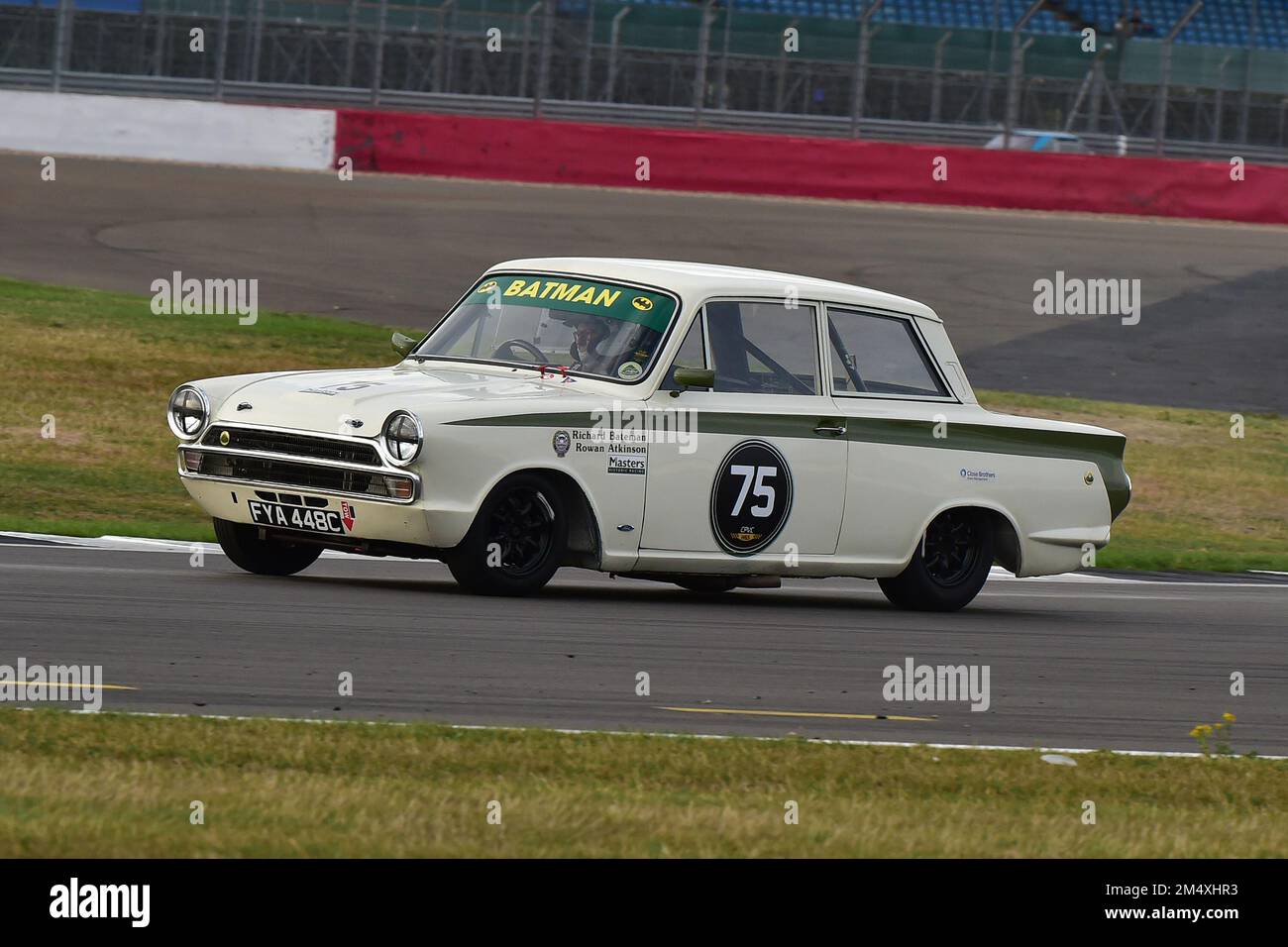 Richard Bateman, Stephen Upsdell, Ford Lotus Cortina, Adrian Flux Trophy per Transatlantic Pre ’66 Touring Cars, prevalentemente V8 americana vs il Regno Unito Foto Stock