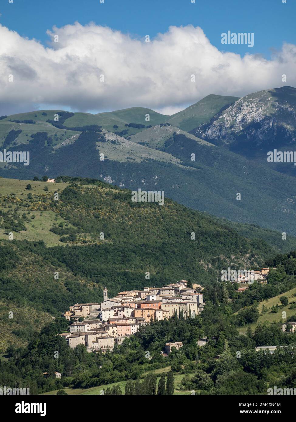 Villaggio di Preci, Valnerina, Umbria, Italia, Europa Foto Stock