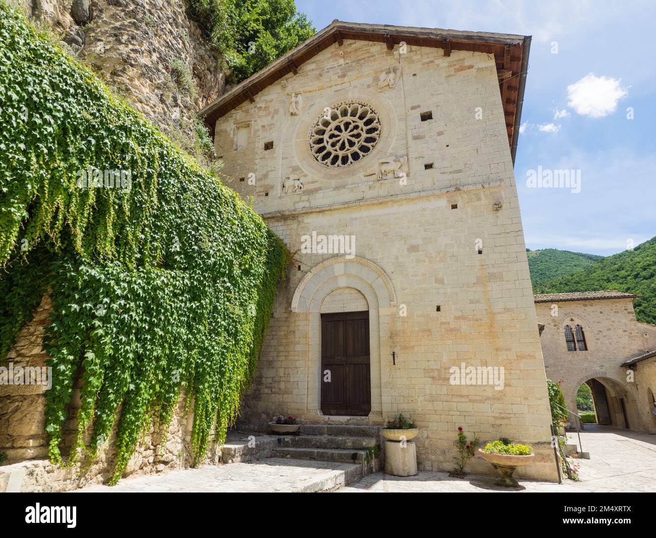 Abbazia Benedettina di Sant'Eutizio, nei pressi di Preci, Valnerina, Umbria, Italia, Europa Foto Stock