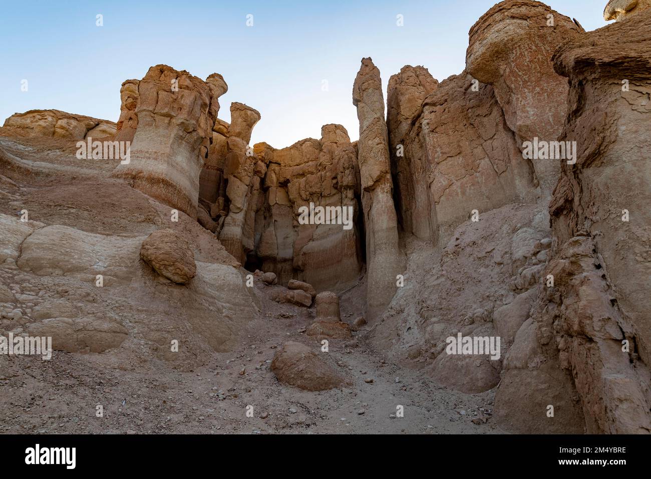 Ingresso al monte al Qarah, oasi di al Ahsa, sito patrimonio dell'umanità dell'UNESCO, Hofuf, Regno dell'Arabia Saudita Foto Stock