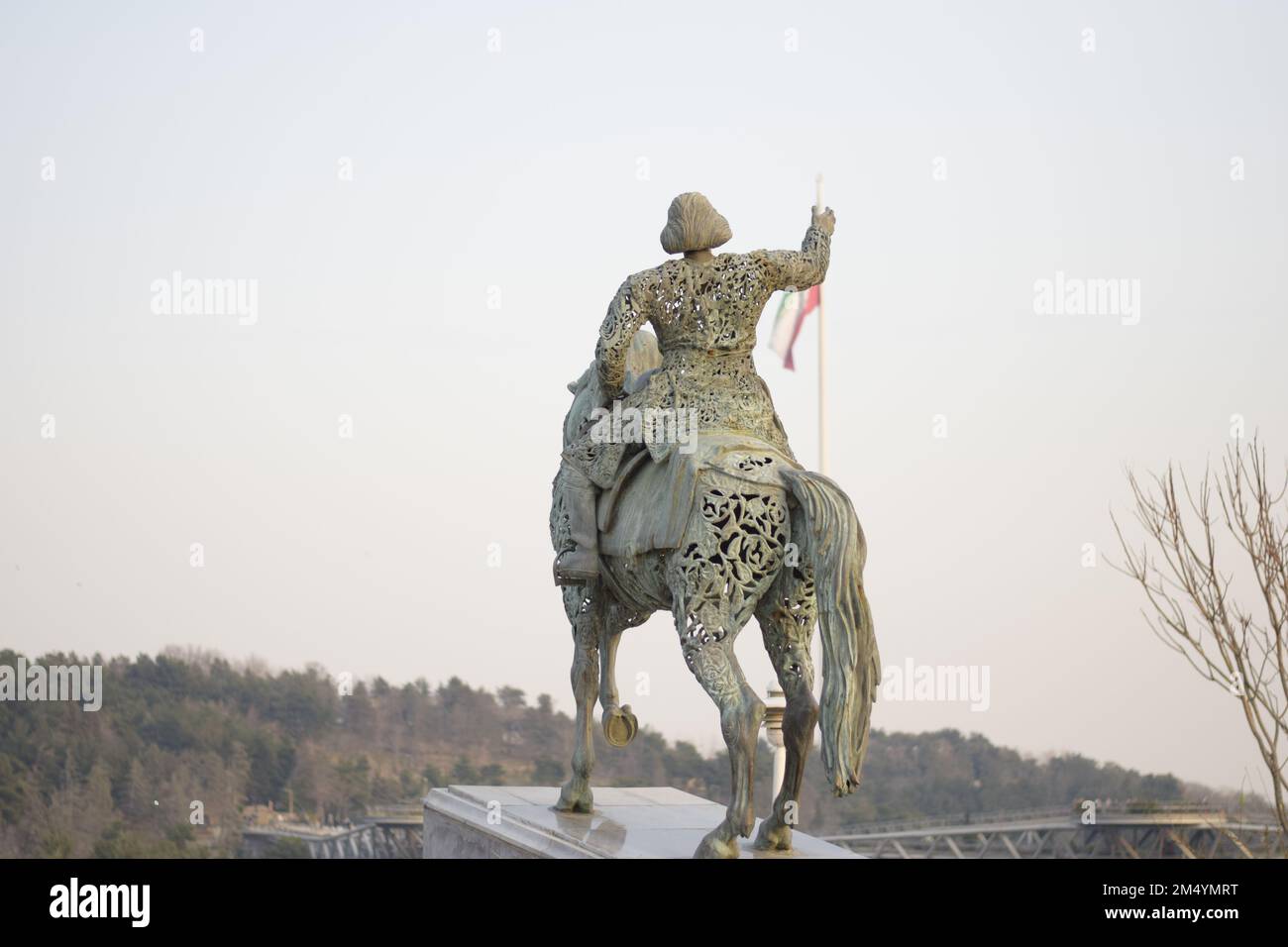 Statua di Siavash nel parco acquatico e dei vigili del fuoco di Teheran Foto Stock