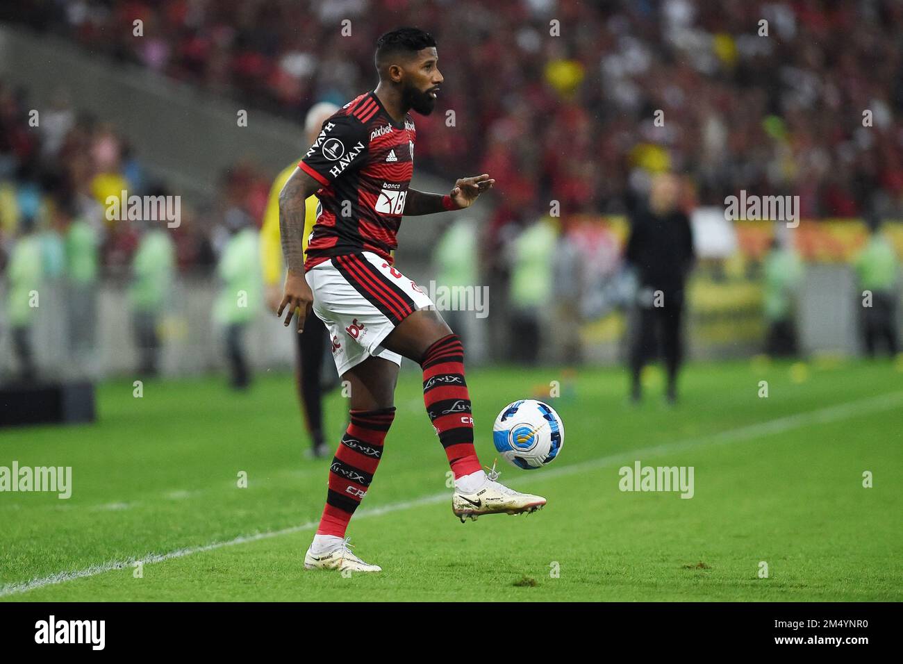 Rio de Janeiro, Brasile, 9 agosto 2022. Il calciatore Rodinei di Flamengo, durante la partita Flamengo x Corinthians, per la Coppa Libertadores, al Mara Foto Stock