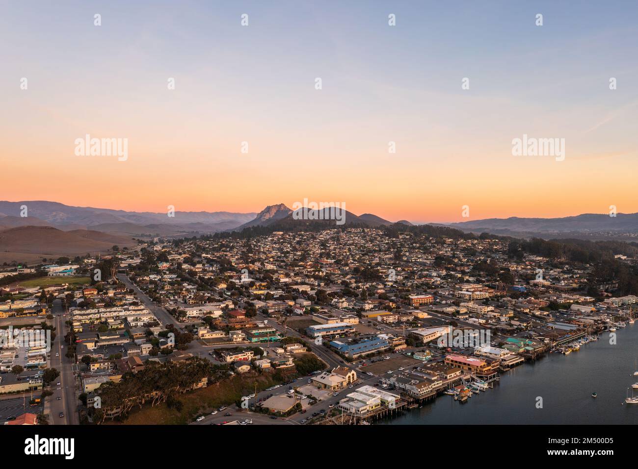 Città di Morro Bay, California. Foto Stock