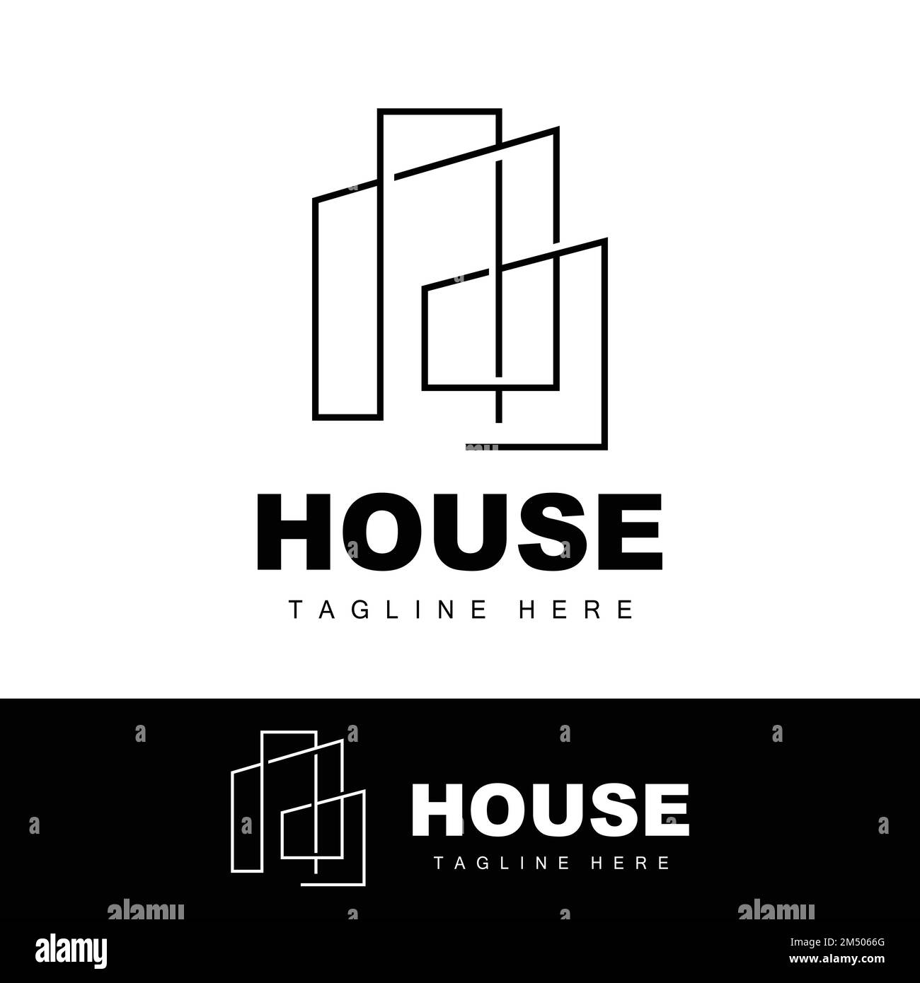 Logo della casa, vettore di costruzione semplice, disegno di costruzione, alloggiamento, bene immobile, Affitto di proprietà Illustrazione Vettoriale