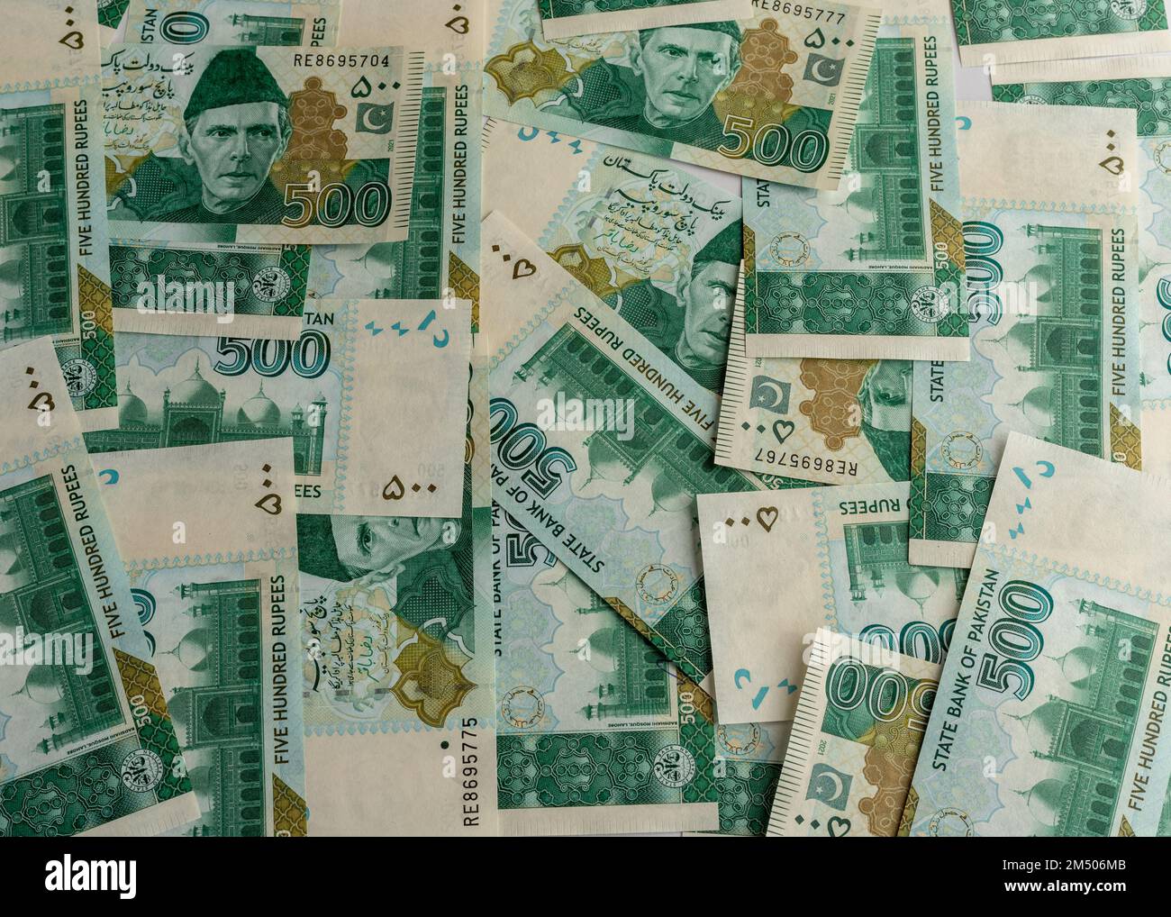 Pakistan 500 banconote sfondo denaro Foto Stock