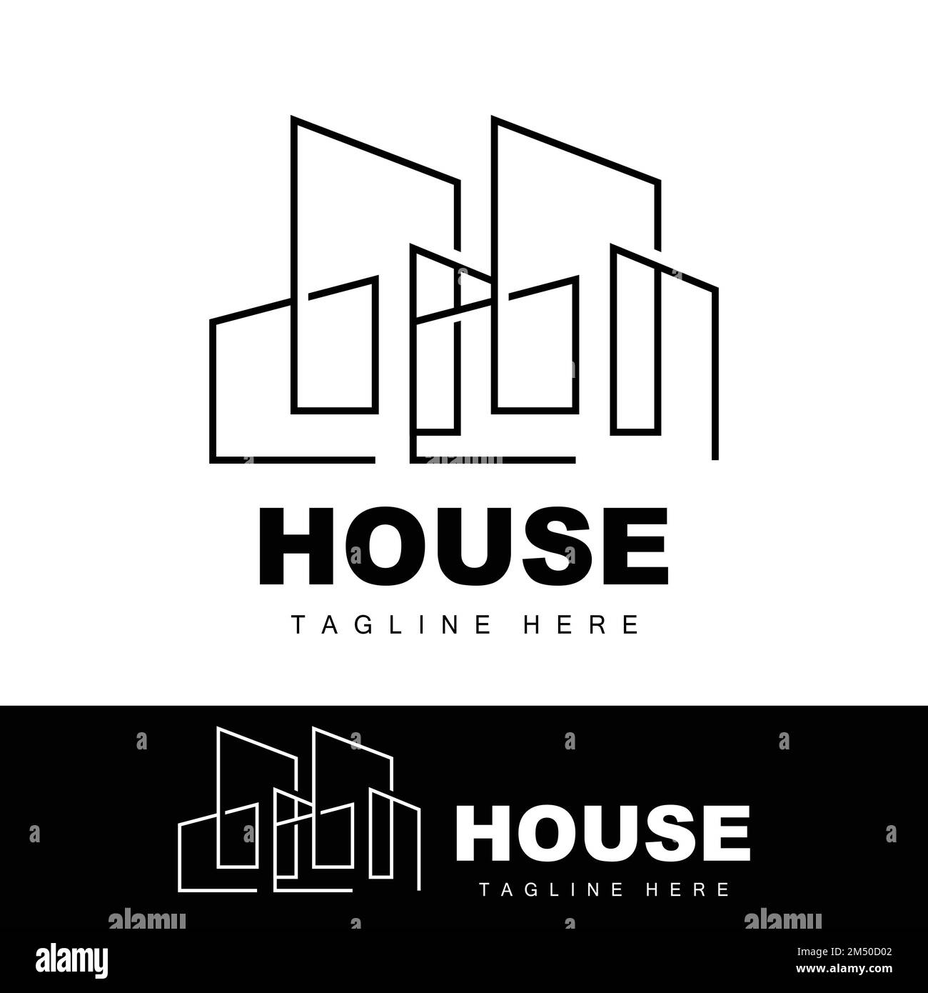 Logo della casa, vettore di costruzione semplice, disegno di costruzione, alloggiamento, bene immobile, Affitto di proprietà Illustrazione Vettoriale