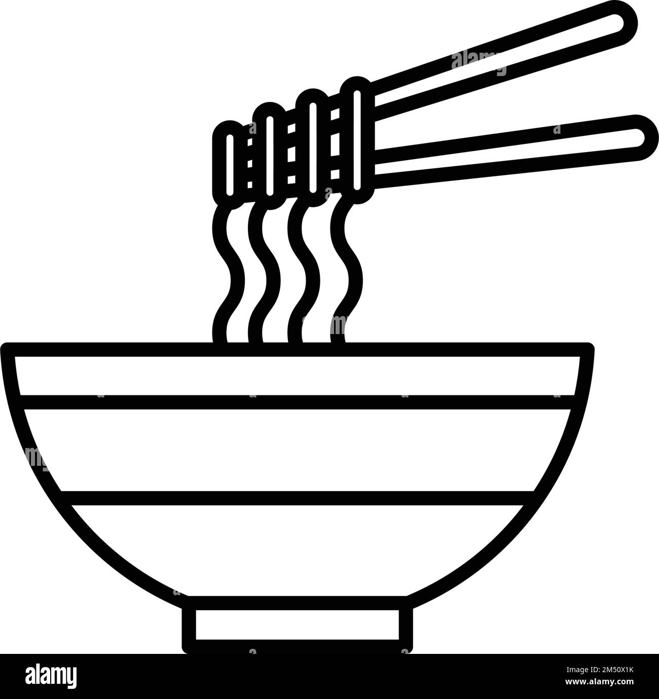 Icona di spaghetti disegno di linea illustrazione del vettore isolato Illustrazione Vettoriale