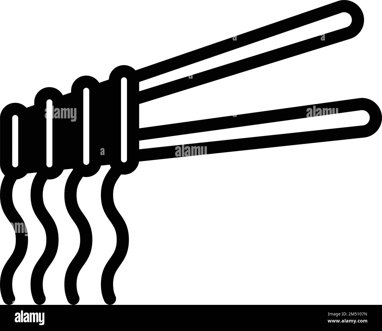 Icona di spaghetti disegno di linea illustrazione del vettore isolato Illustrazione Vettoriale