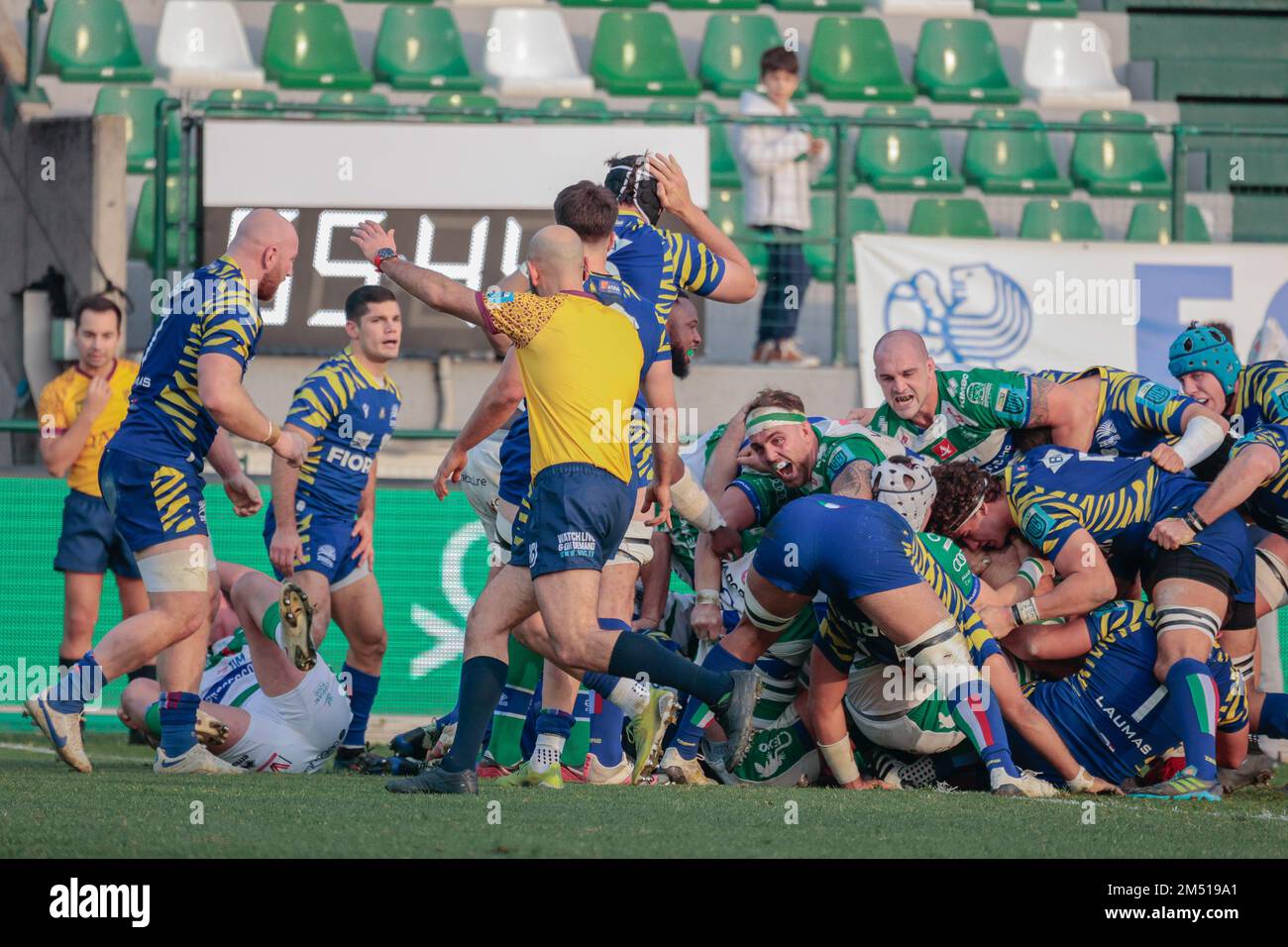 Treviso, Italia. 24th Dec, 2022. Benetton Happiness durante Benetton Rugby vs Zebre Rugby Club, United Rugby Championship match a Treviso, Italia, Dicembre 24 2022 Credit: Independent Photo Agency/Alamy Live News Foto Stock