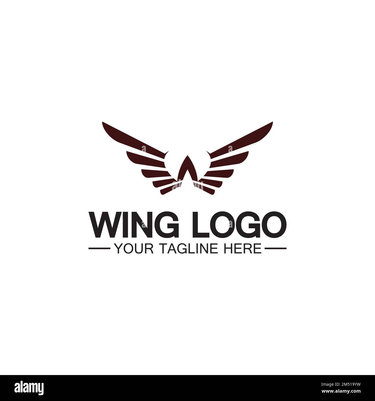 Lettera W per logo Wings, combinazione lettera w e ali Illustrazione Vettoriale