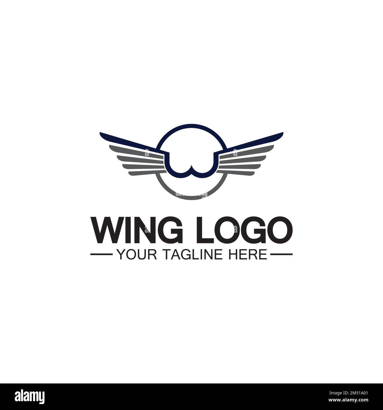 Lettera W per logo Wings, combinazione lettera w e ali Illustrazione Vettoriale