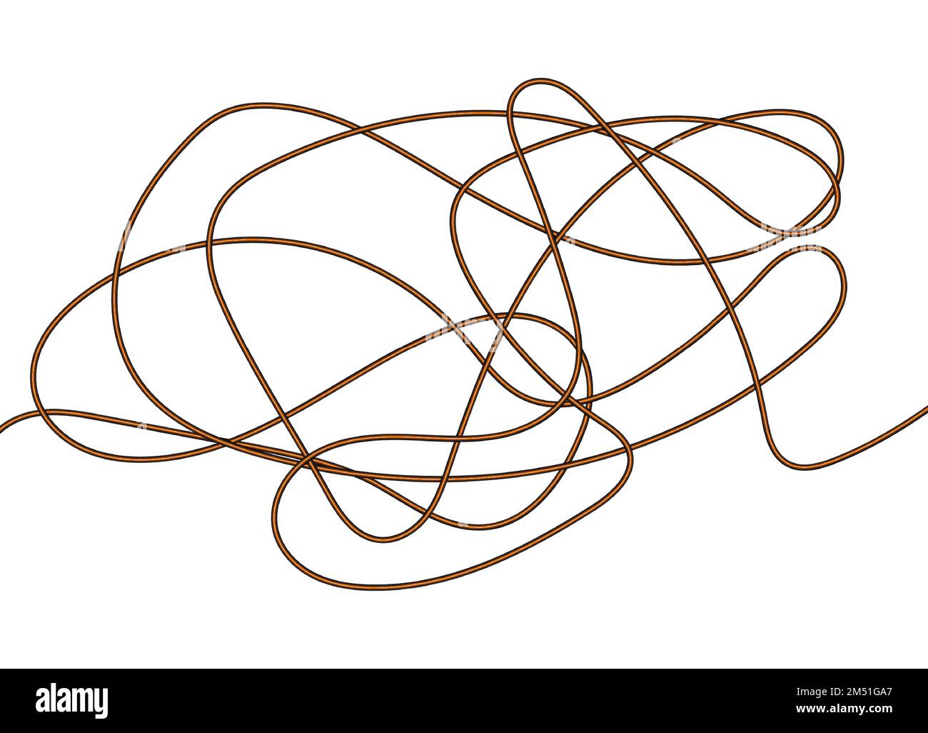Trama aggrovigliata astratta. Linee caotiche casuali. Disegno a mano dell'oggetto dall'inizio e dalla fine. Illustrazione vettoriale. Illustrazione Vettoriale