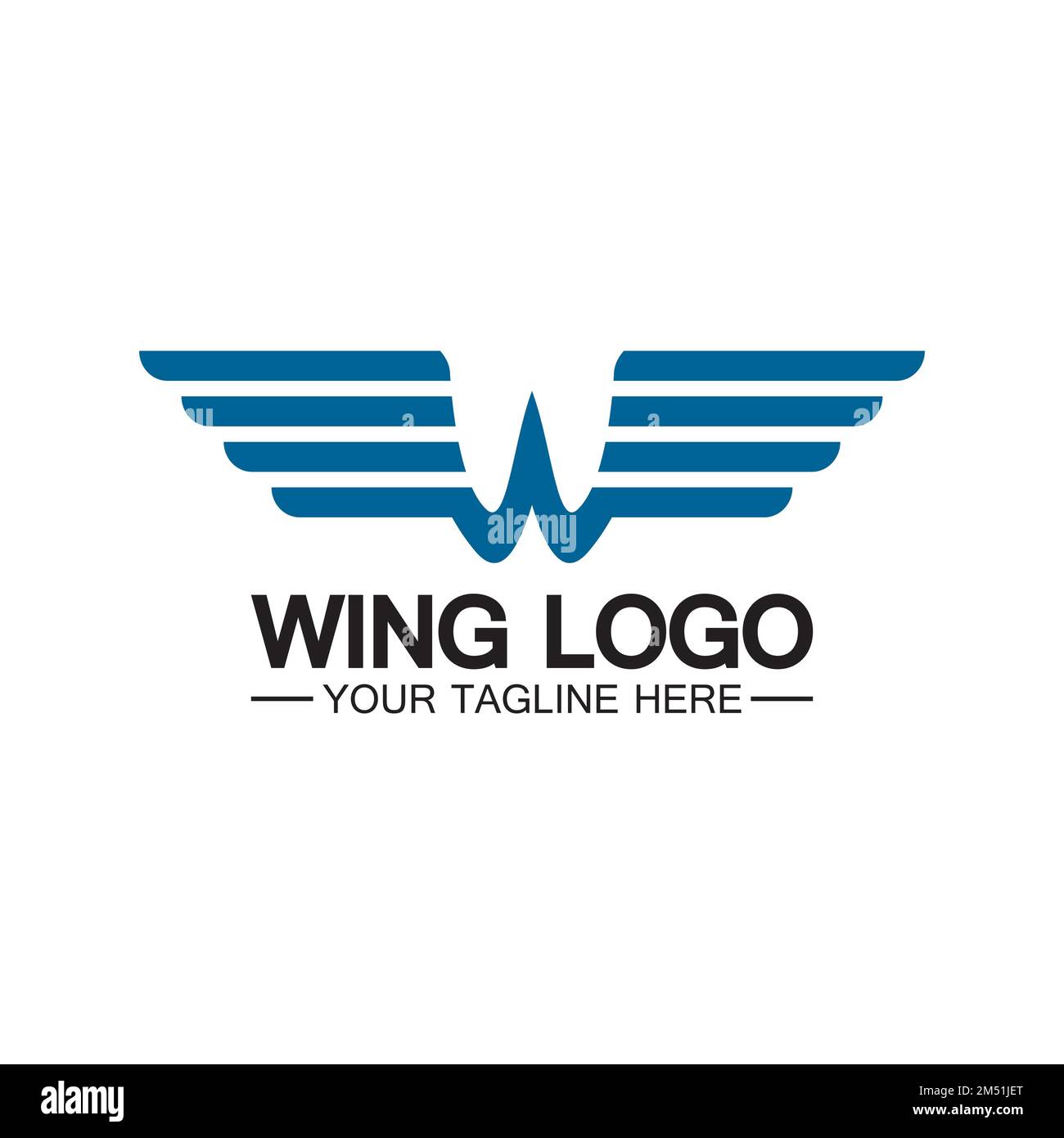 Lettera W per logo Wings, combinazione lettera w e ali Illustrazione Vettoriale