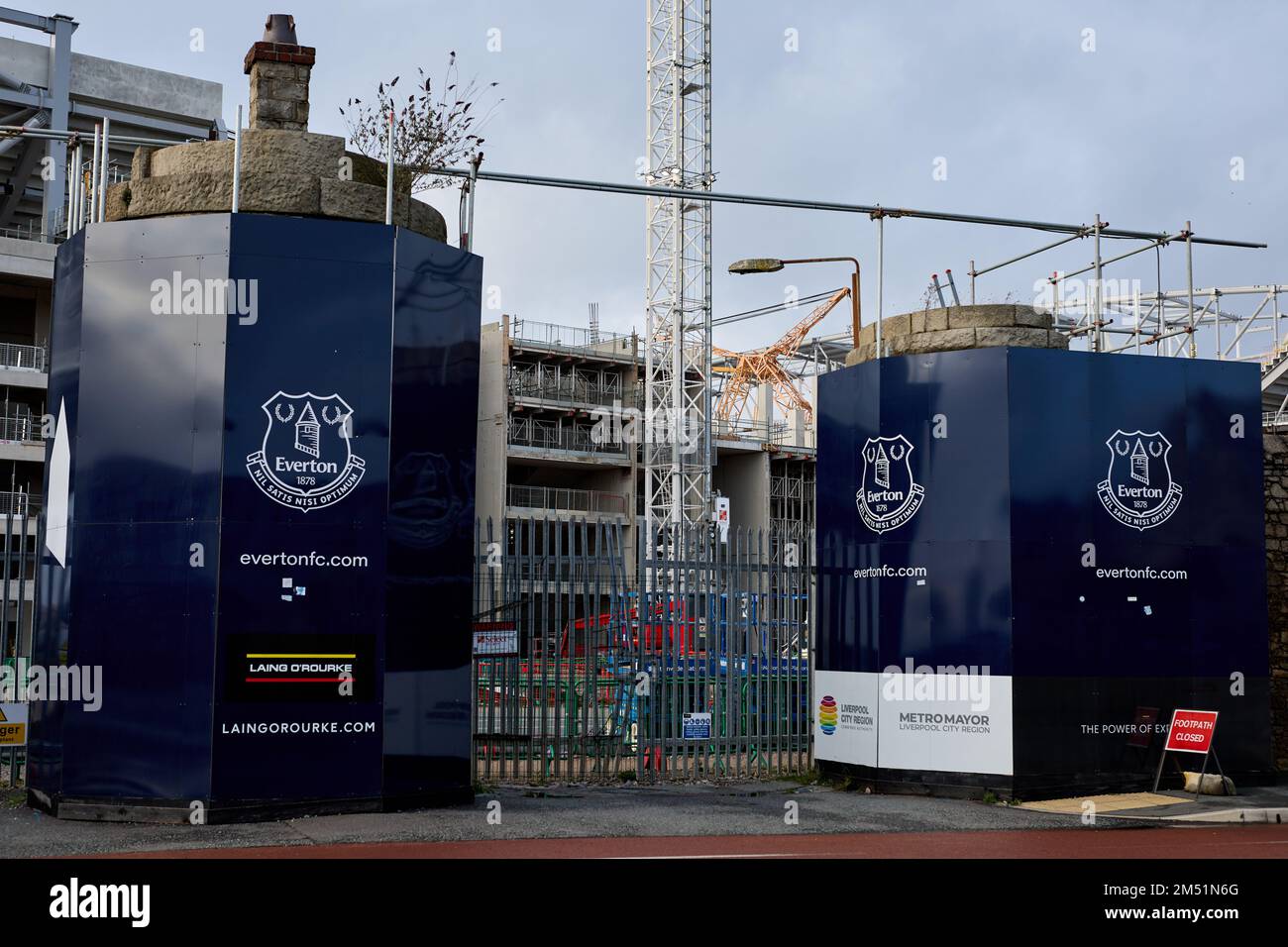 Costruzione dello stadio Everton al Branley Moore Dock, Liverpool, 24th dicembre 2022 Foto Stock