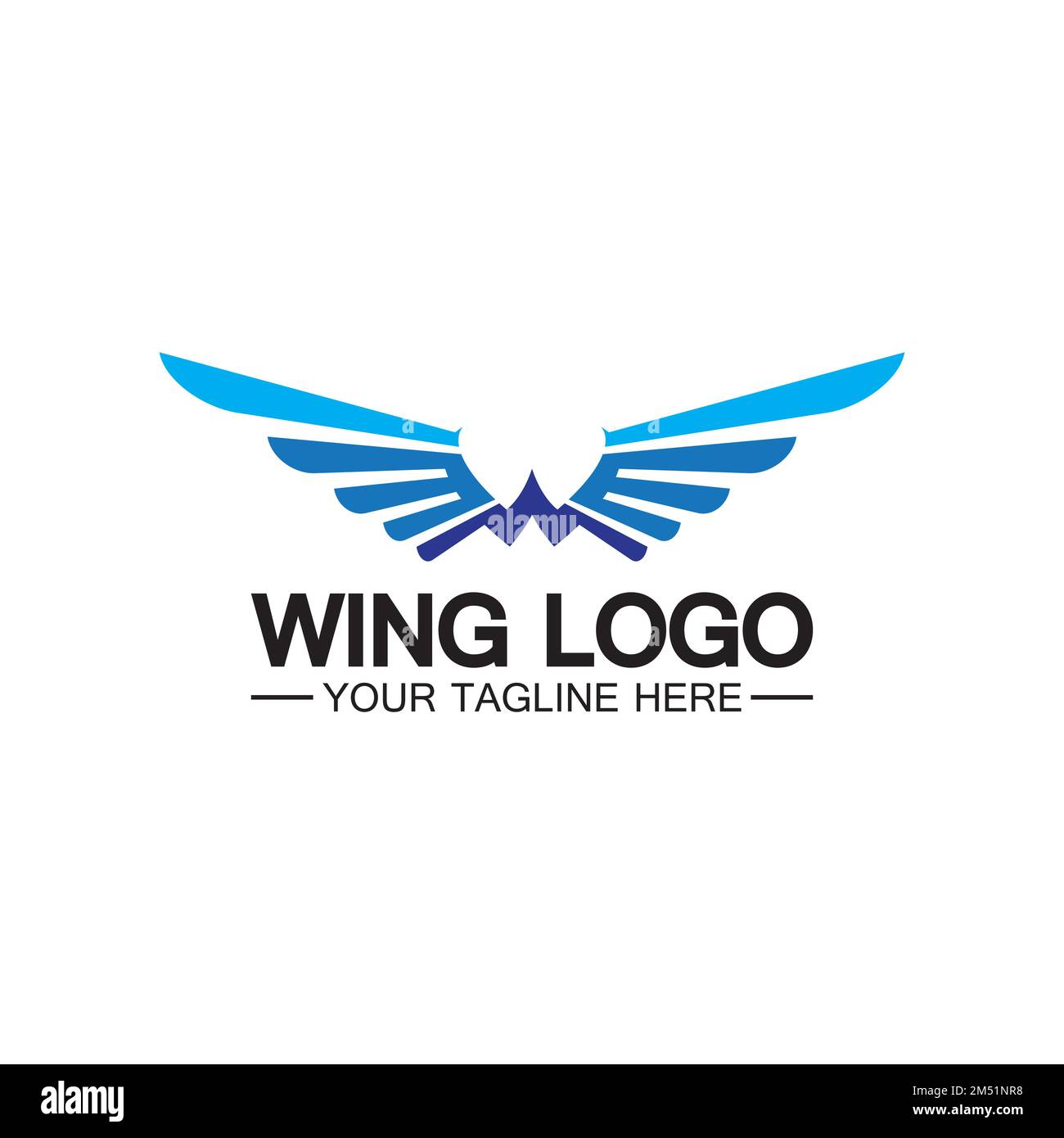 Lettera W per logo Wings, combinazione lettera w e ali Illustrazione Vettoriale