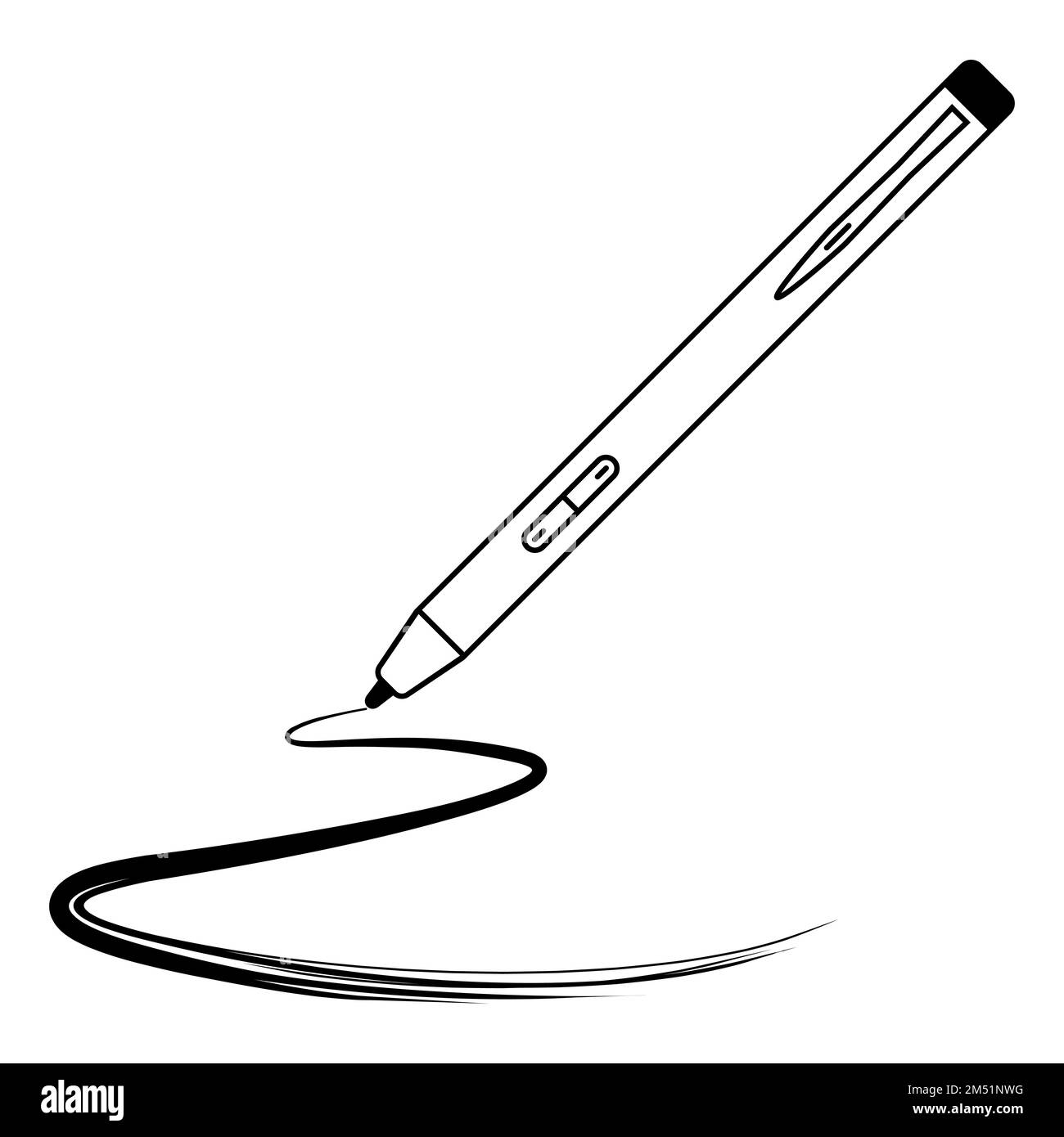 Penna stilo tablet digitale, penna grafica, stilo vettoriale Illustrazione Vettoriale