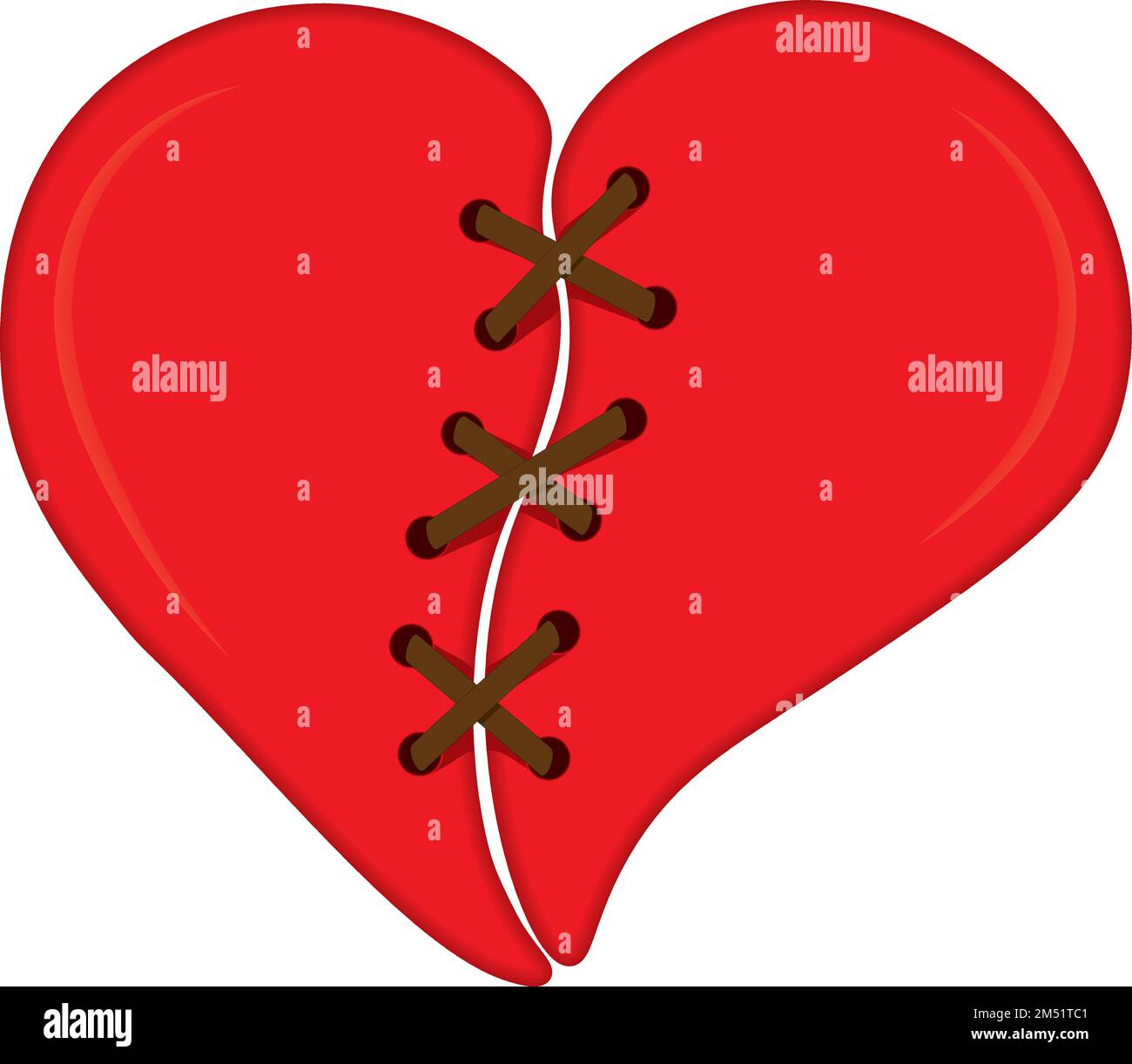 Due metà del cuore correlate all'illustrazione vettoriale delle cinghie Illustrazione Vettoriale