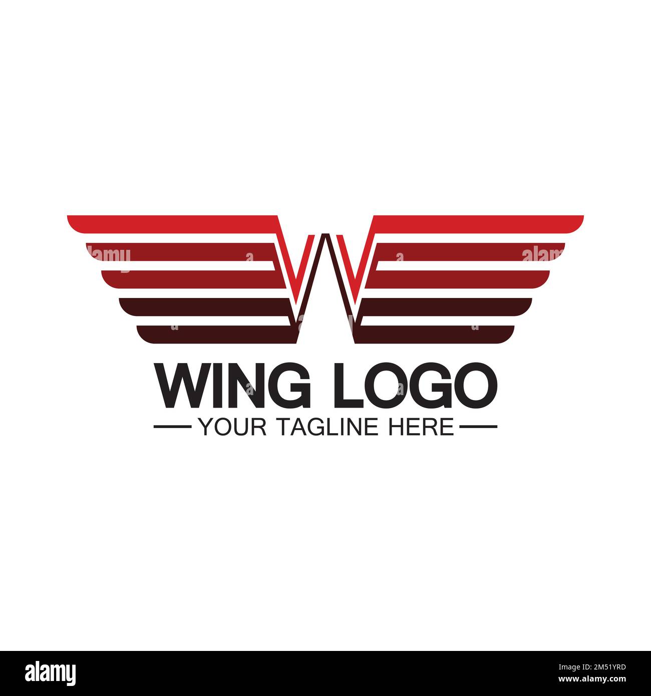 Lettera W per logo Wings, combinazione lettera w e ali Illustrazione Vettoriale