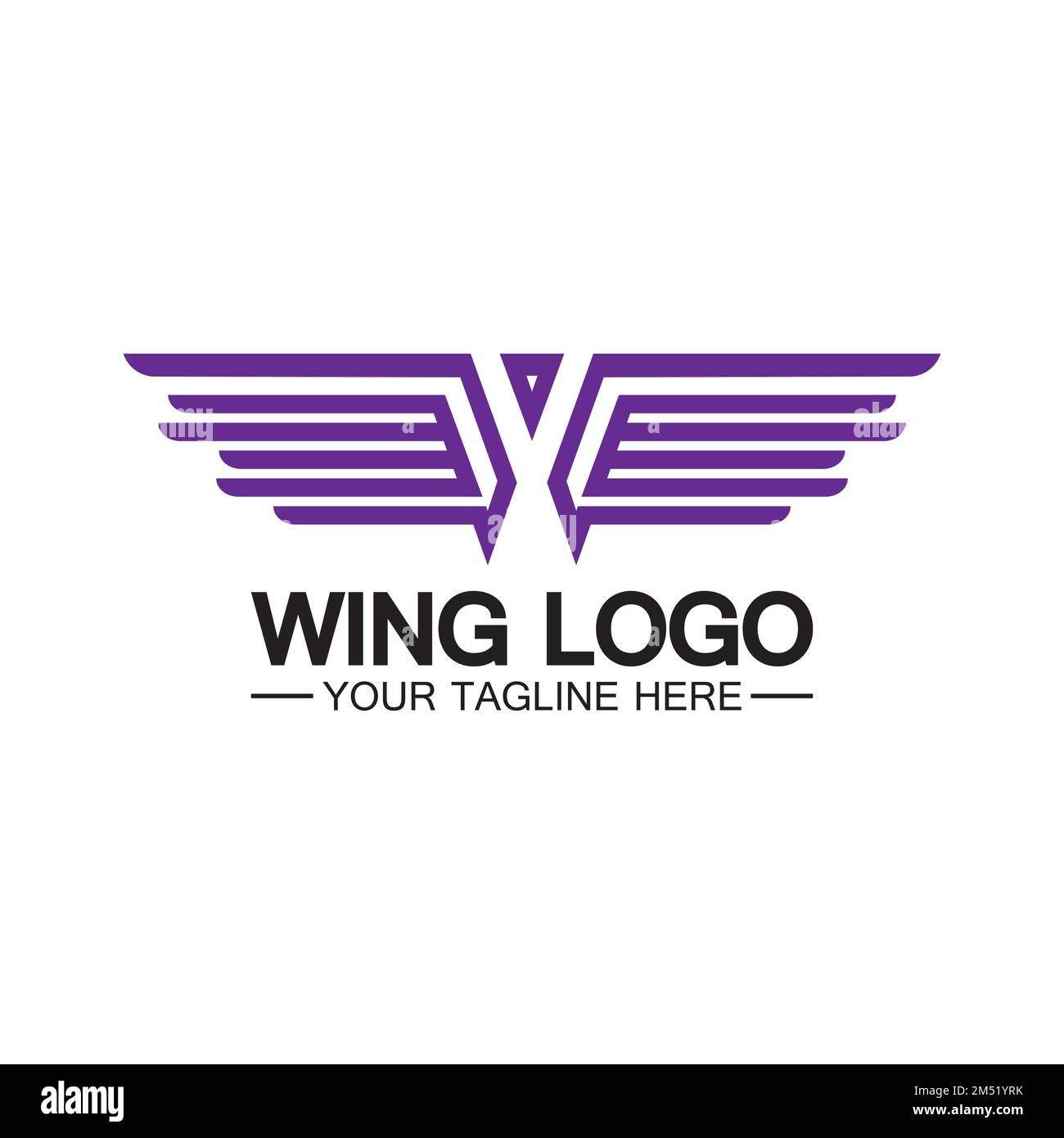 Lettera W per logo Wings, combinazione lettera w e ali Illustrazione Vettoriale