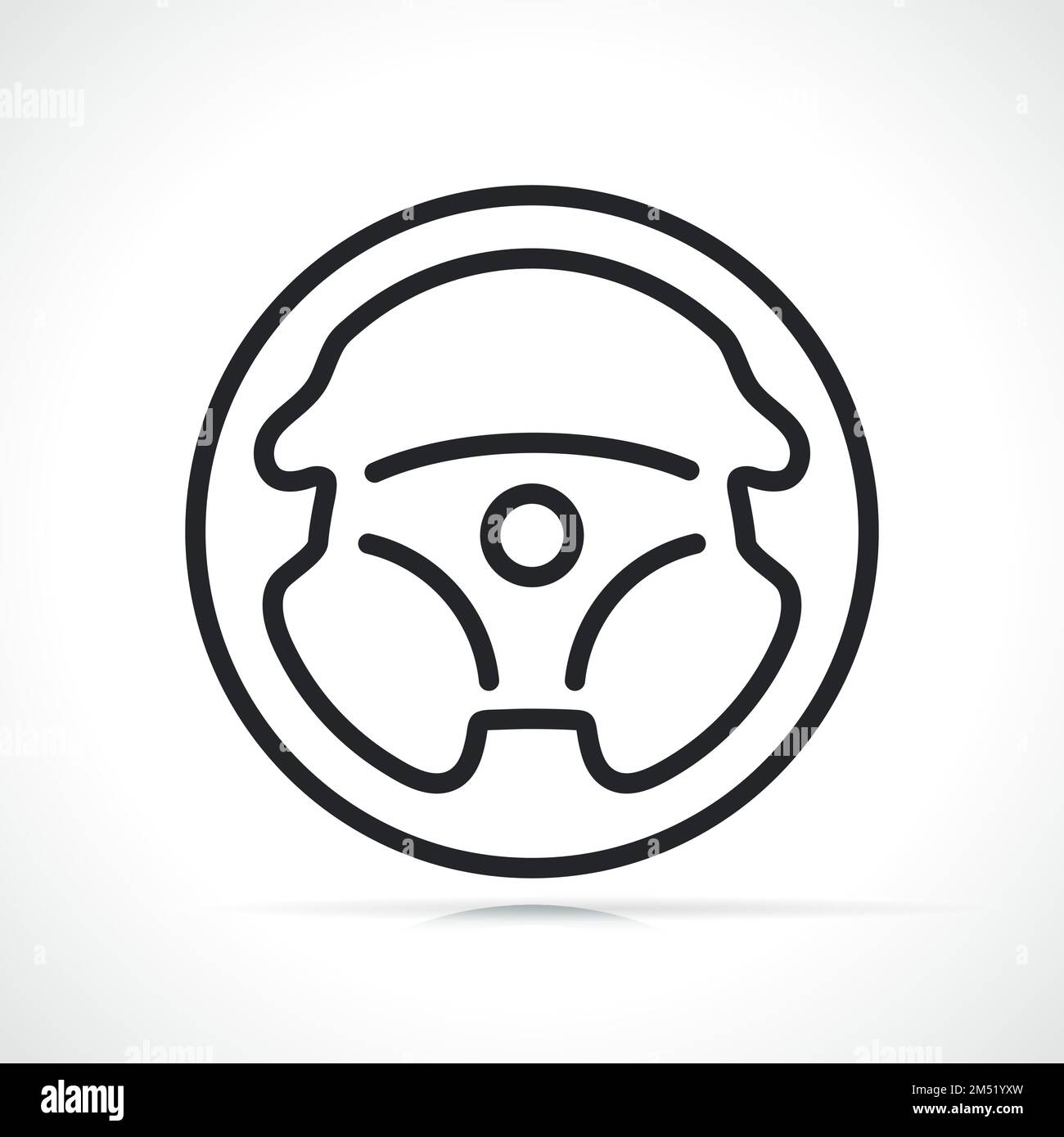 Immagine dell'icona della linea del volante della vettura Illustrazione Vettoriale