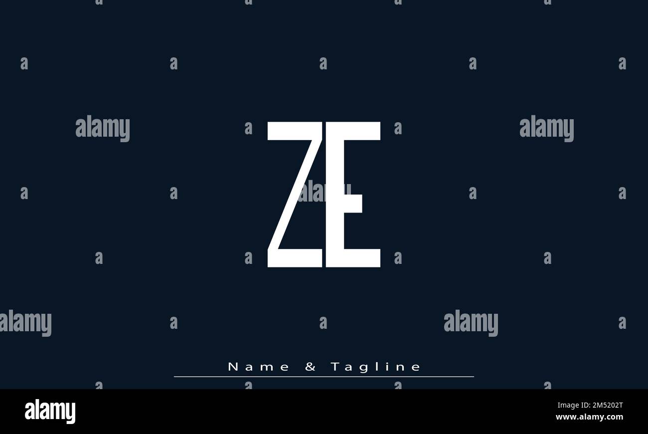 Lettere alfabetiche iniziali logo monogramma ZE , EZ Illustrazione Vettoriale